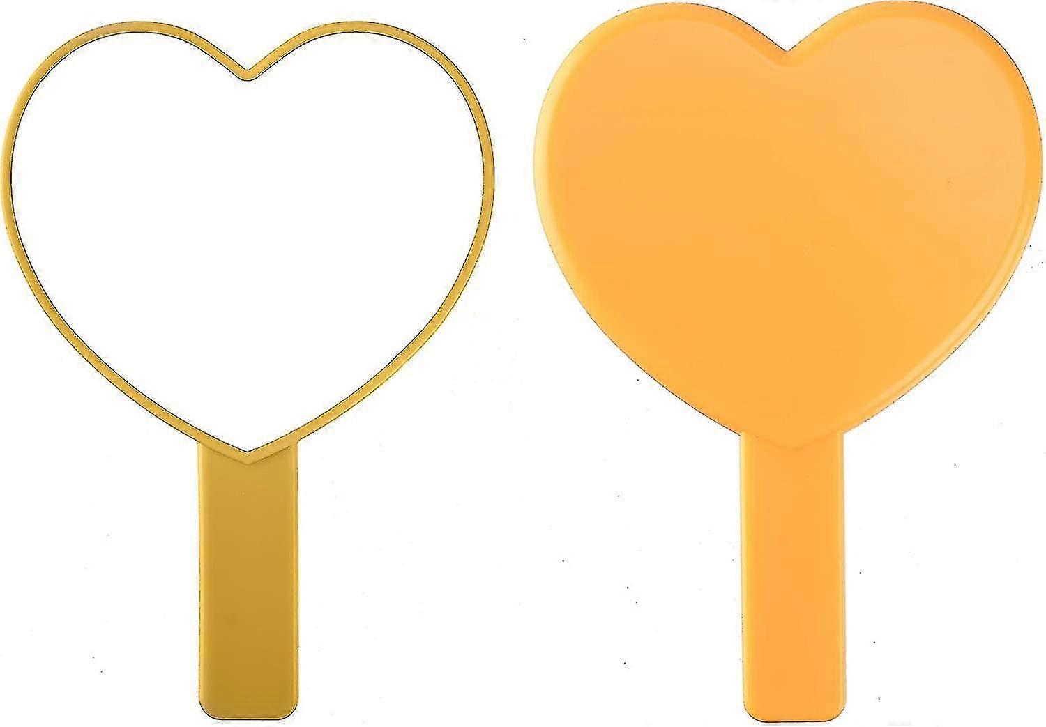Heart-shaped Travel Handheld Mirror, Cosmetic Hand Mirror With Handle