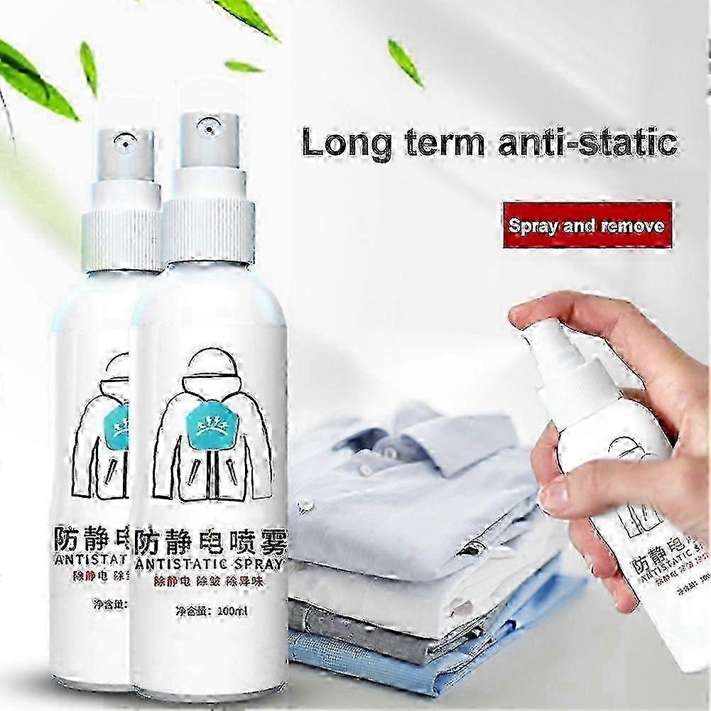 2x Anti Static Spray Static Remover Sprays For Clothes Lasting Anti-Wrinkle