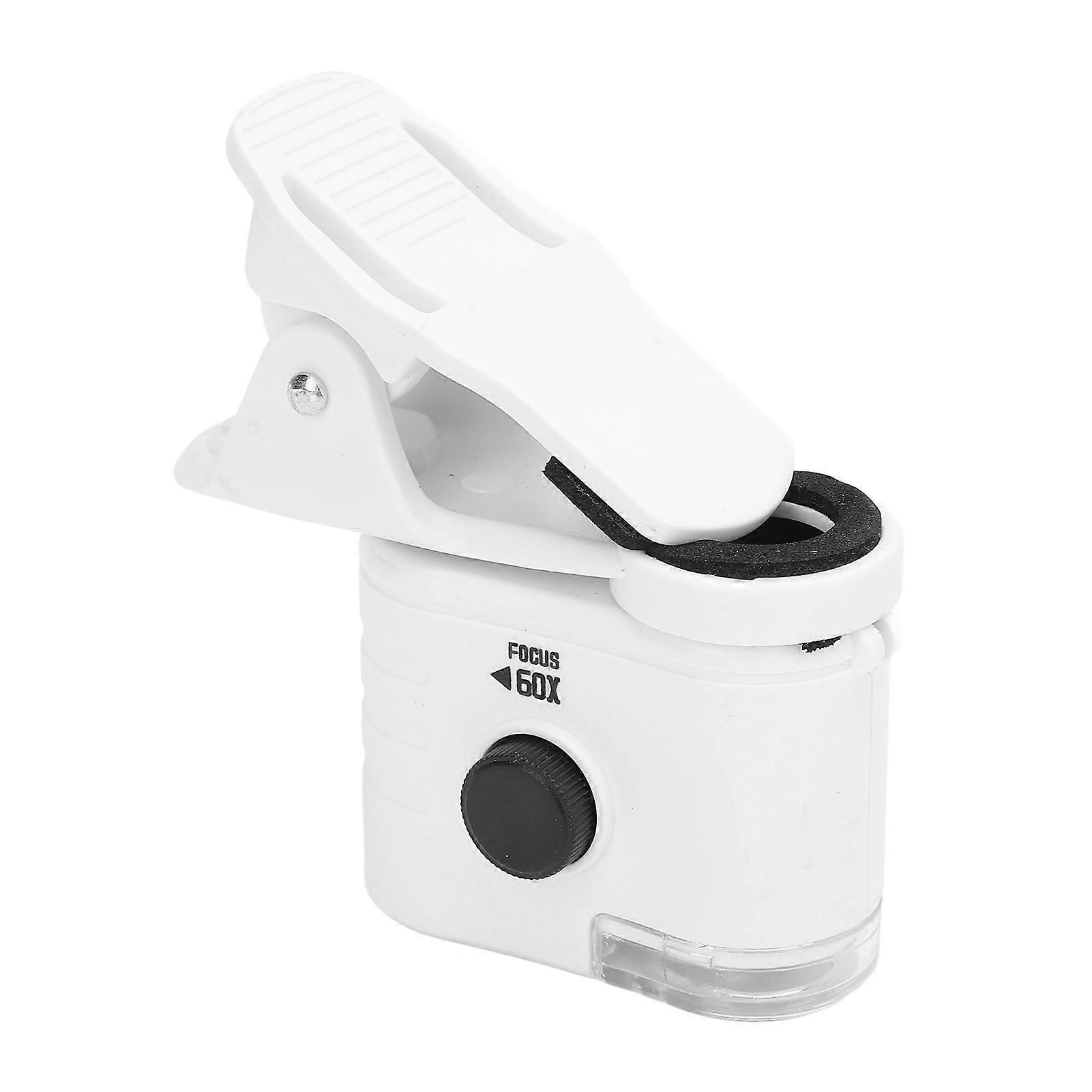 Pocket Microscope Plastic Frame HD Optical Lens Adjustable Focusing Portable Mini Microscope 