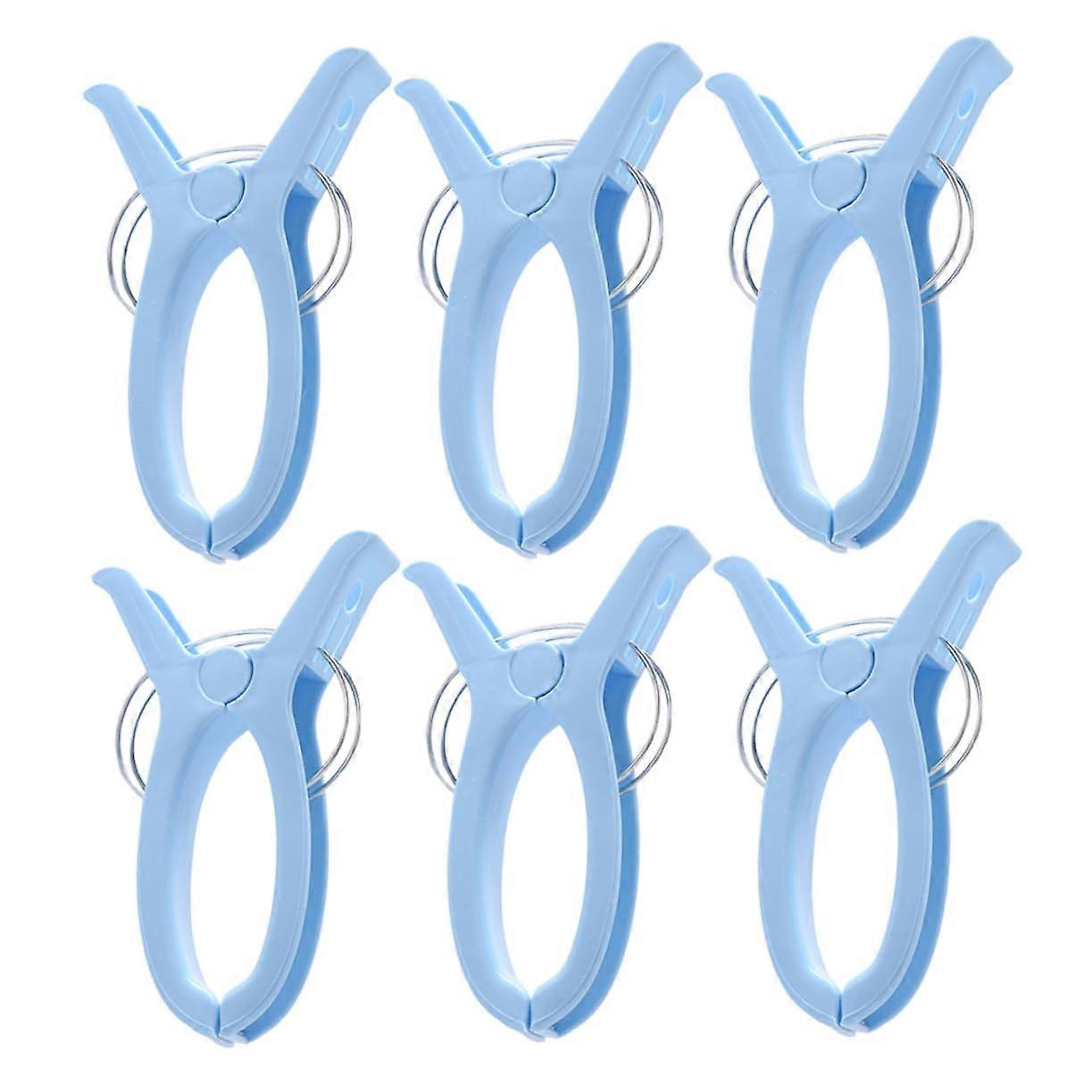 Clothes Airer Large 6 Pack Laundry Pegs Plastic Windproof Clothespin Clips Random Color Bed Drying Hanger