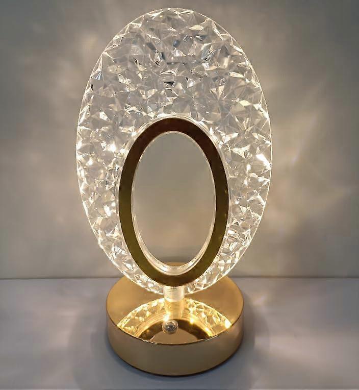 Crystal Moon Led Touch Control Table Lamp, 3Color Changing, USB Rechargeable LED Bedside Lamp, Model 5