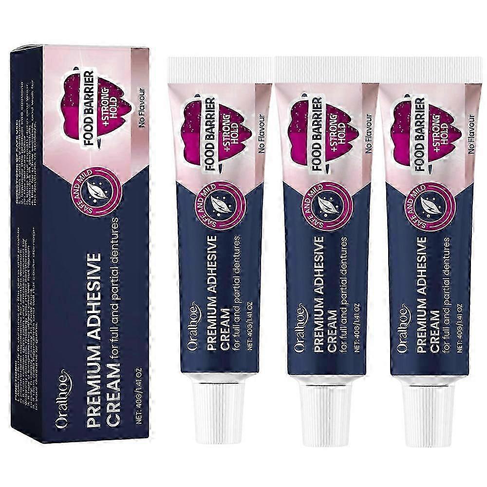 3X Soft Thermoplastic Denture-Adhesive, Premium Formulas Non Glue Denture-Adhesive Cream, For Upper Lower or Partials