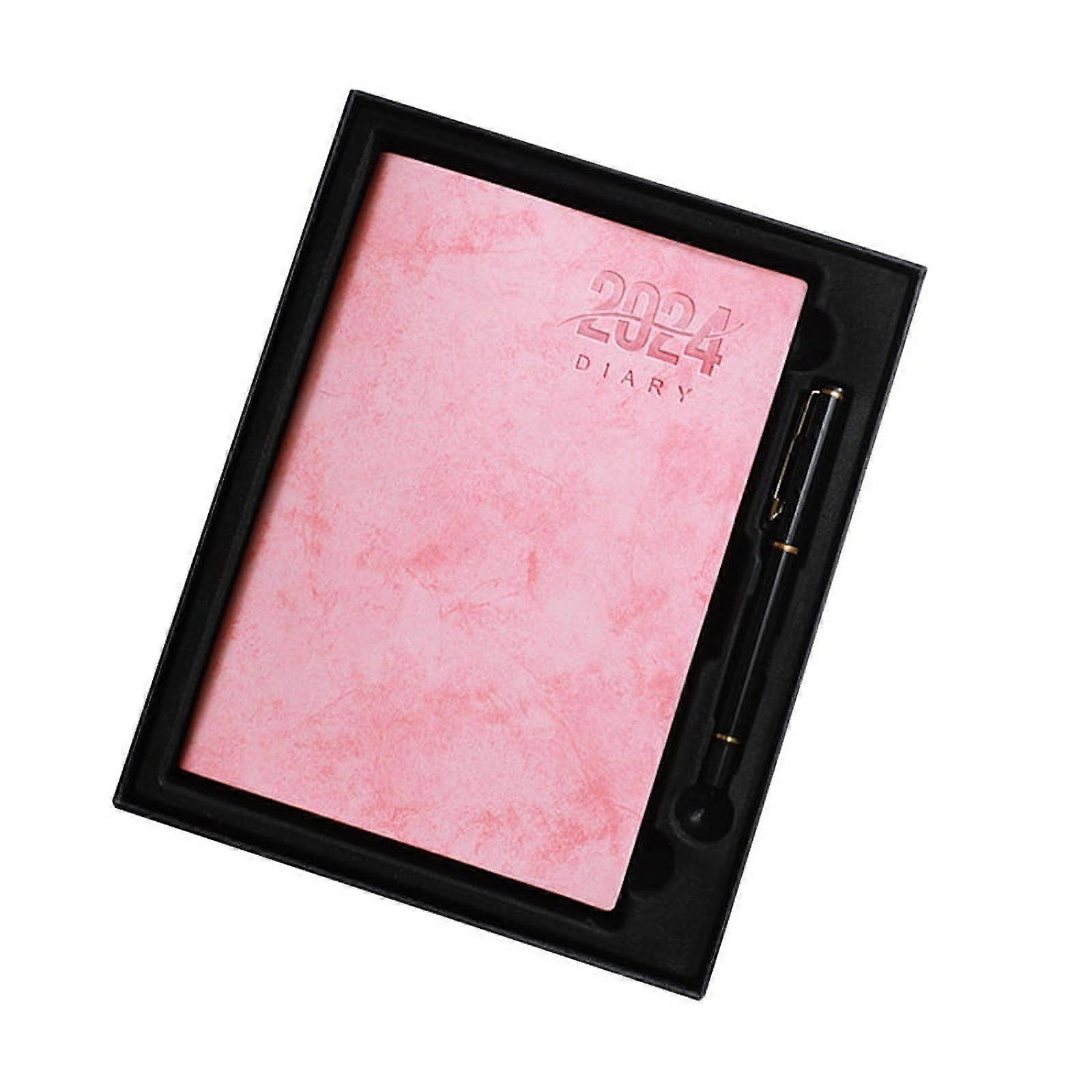 2024 A5 Week to View Diary Full Year Planner Organiser Hardback Cover with Gift Box Set for Pink