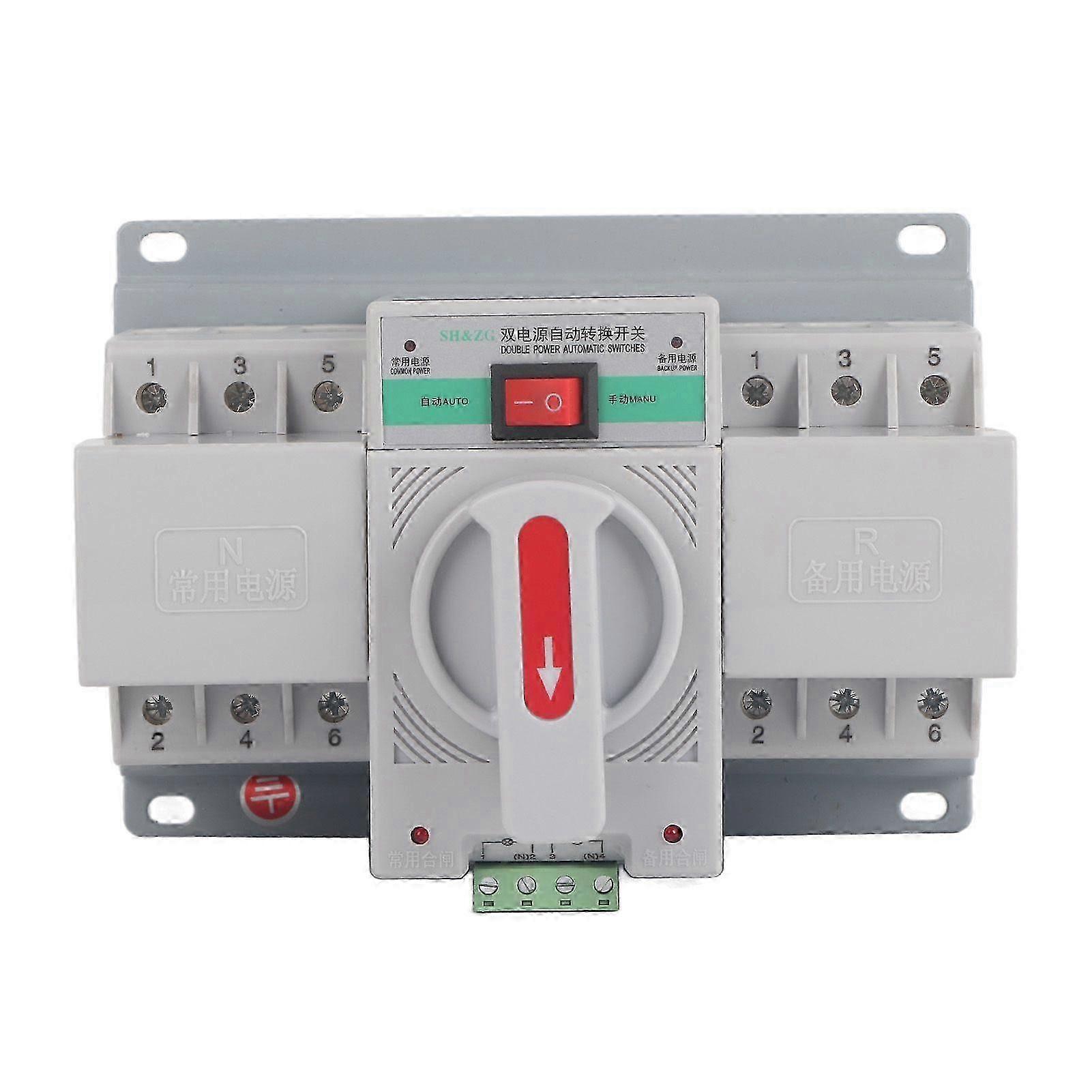 1pc 380V 63A 3P Mini Intelligent Dual Power Automatic Transfer Switch Circuit Breaker