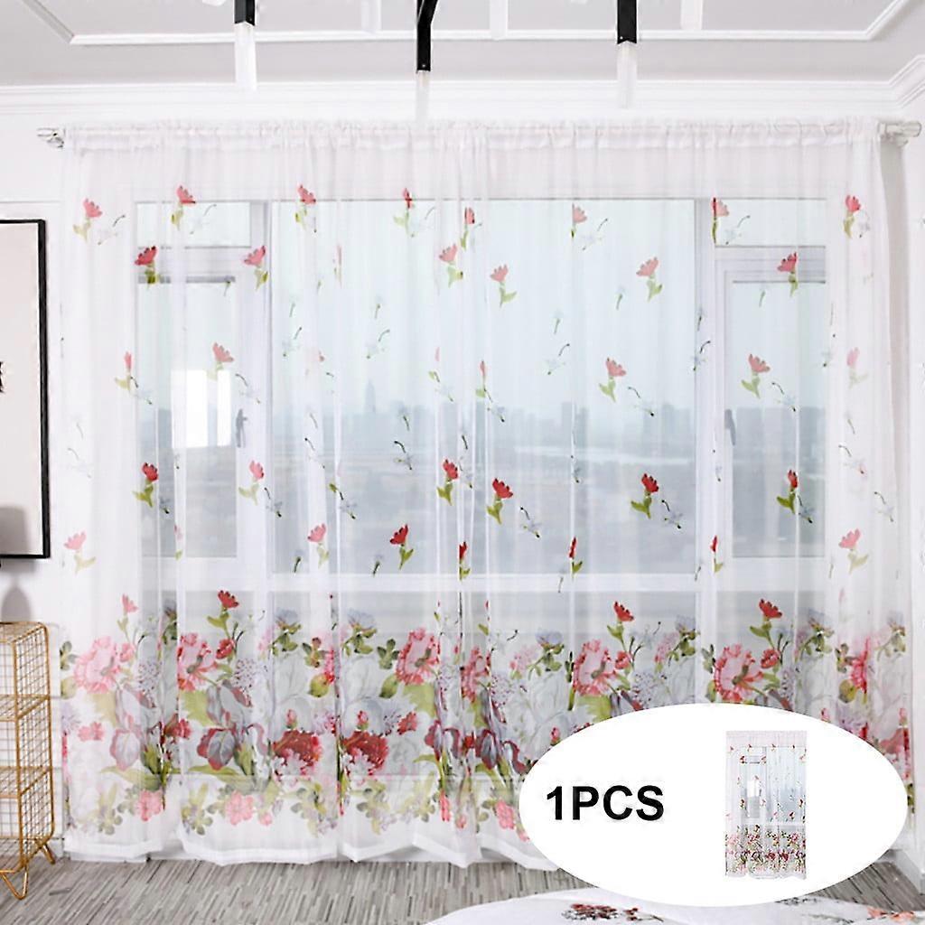 VOSS Fabric Drape Sheer Window Tulle Trees Voile Curtain Home Textiles