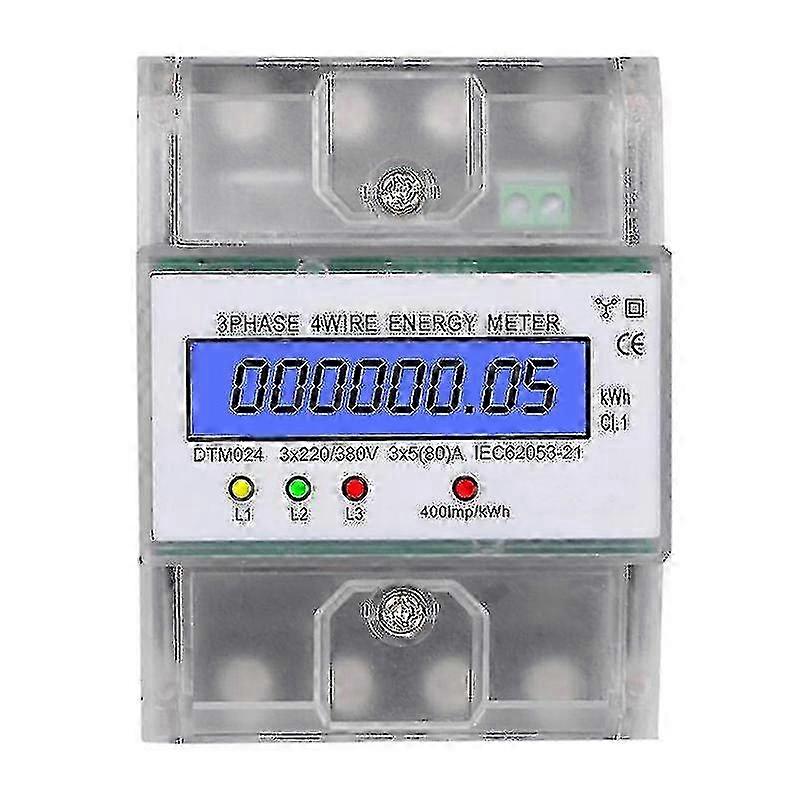220v / 380v Compteur D'nergie Dtm024 Wattmtre Compteur Numrique Lectrique Triphas 4p Kwh Avec Lcd 5-20a Edition 1107