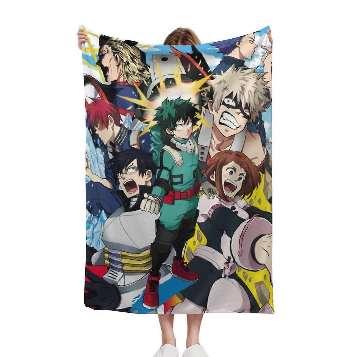 My Hero Academia Flannel Blanket, Super Plush, Soft, Comfortable, Fluffy Flannel Wool, Sofa, Bed, Travel-310g