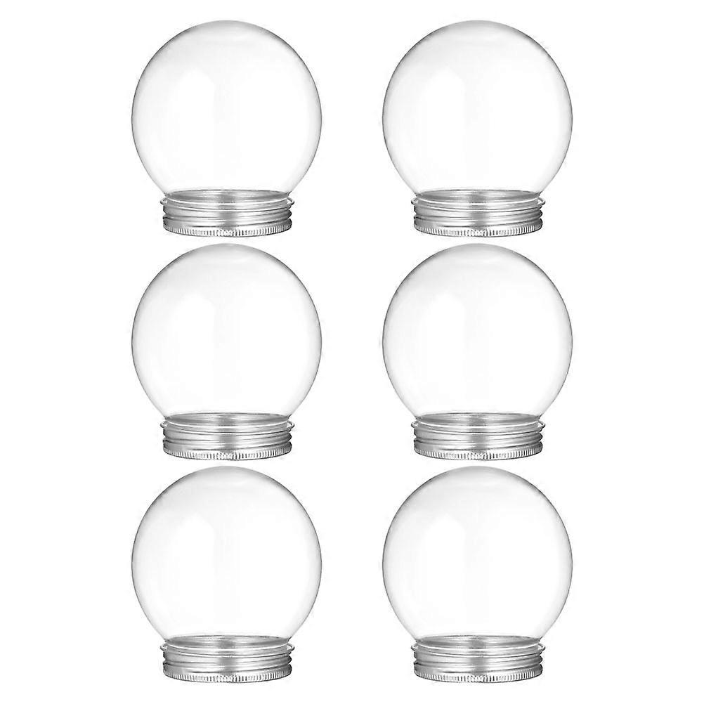 DIY Snowball Candy Jar Plastic Snow Globe for Decorative Use 6Pcs