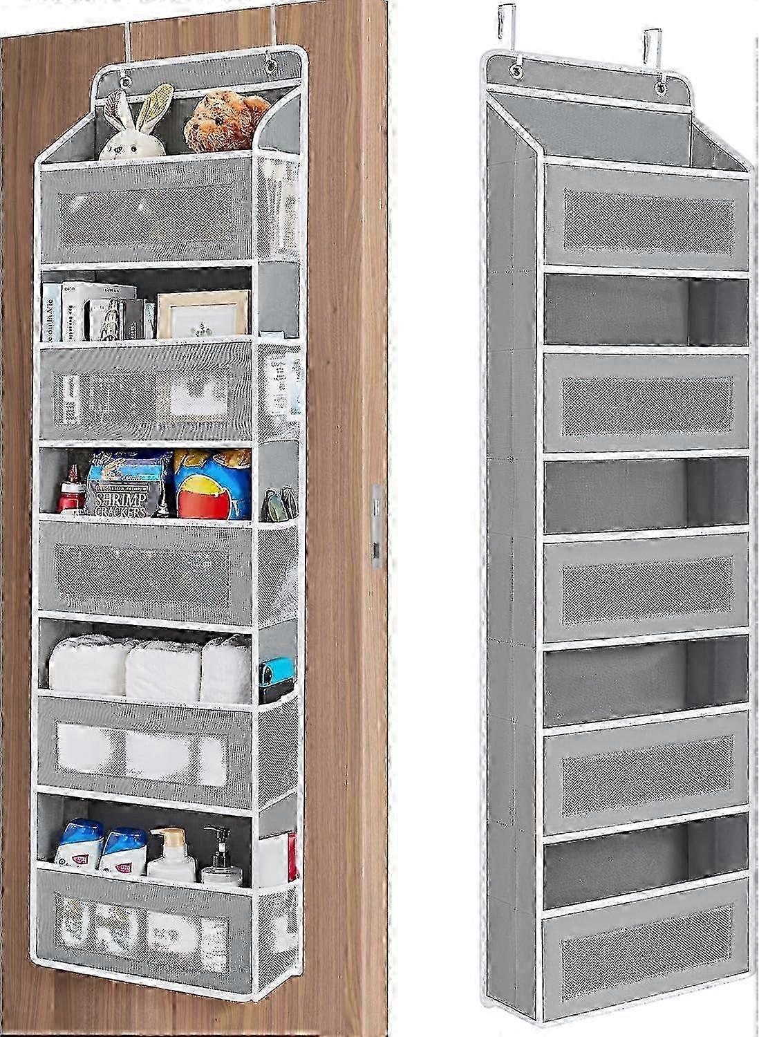 Over the Door Organizer Storage with 5 Pockets for Bedroom 44lb Loading Capacity