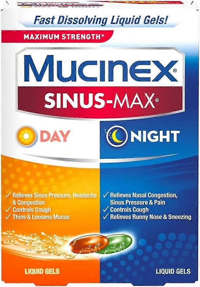 Mucinex Sinus-max Day & Night, Liquid Gels, 24 Ea