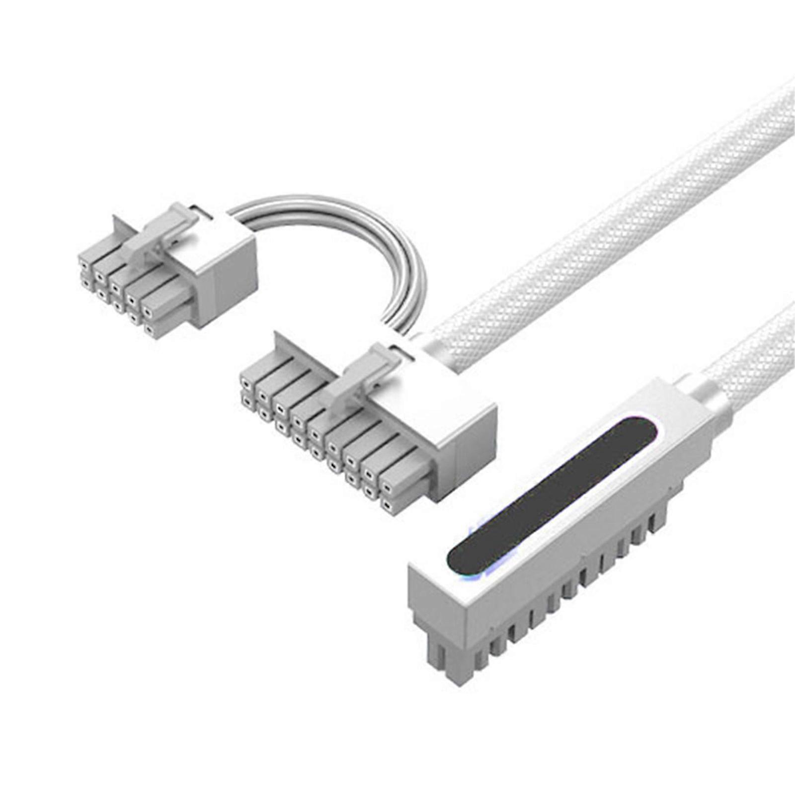 Computer Power Extension Cable 24PIN PC Extension Cable Connection ARGB Synchronization for PC Motherboard Multicolor