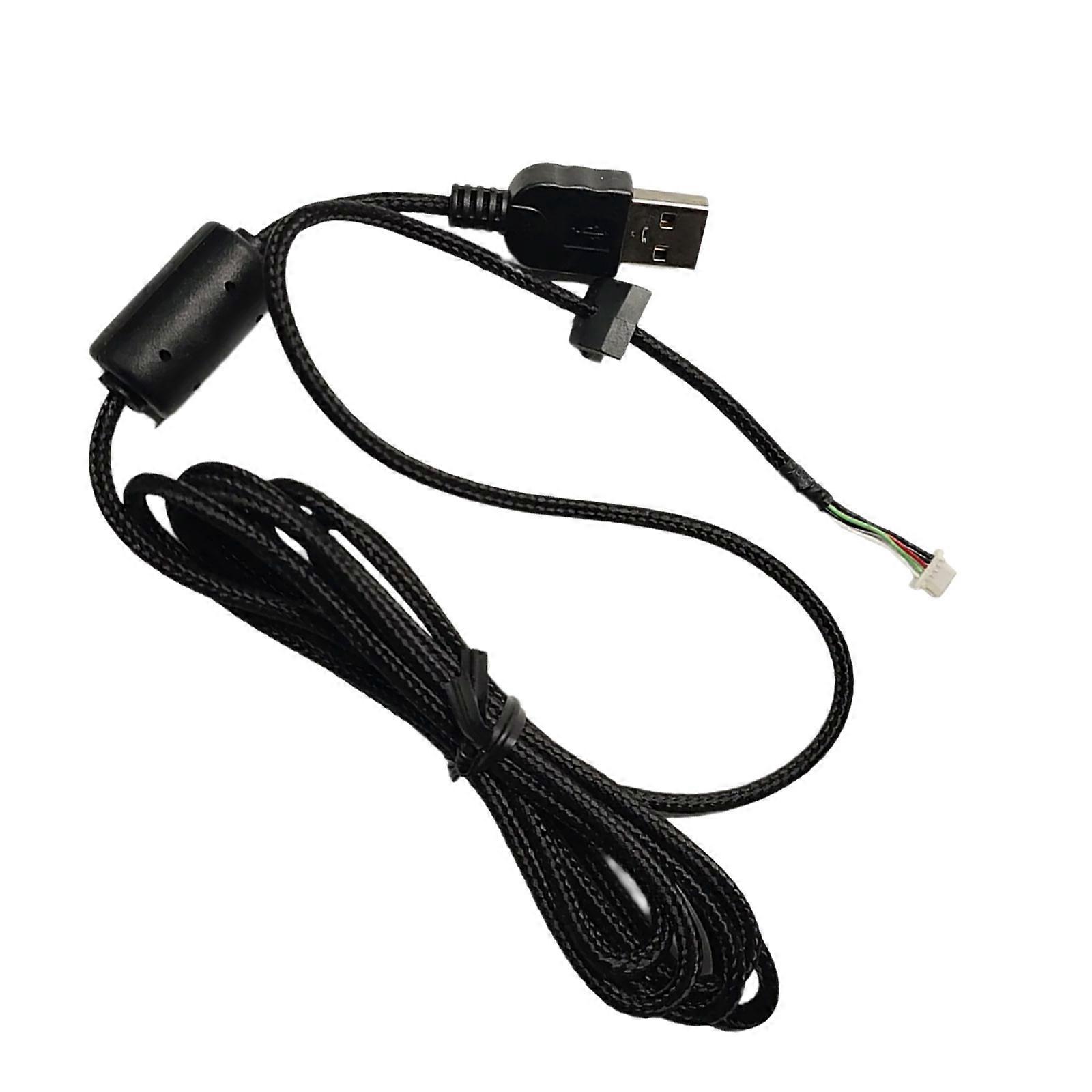 Mouse Line Replacement Nylons USB Mouse Cable for G502X Wireds Gaming Mouse Black Multicolor