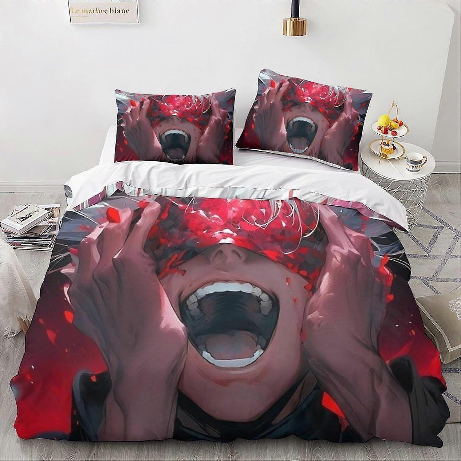 LikeEj Animes E Mangás Roupa de cama Capa edredom 3D Anime Impresso Edredom Colcha Capa com fecho com zíper, fantasia Cama Dupla