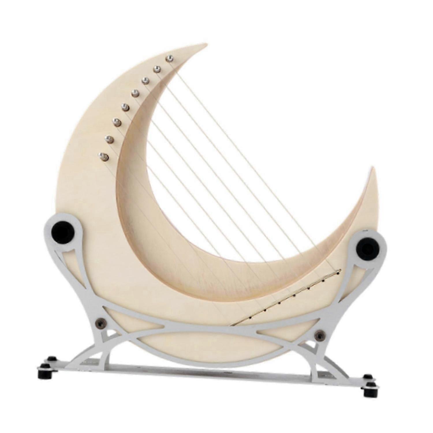 Lyre Harp 8 String with Stand Professional Moon Shape Wood String Instrument