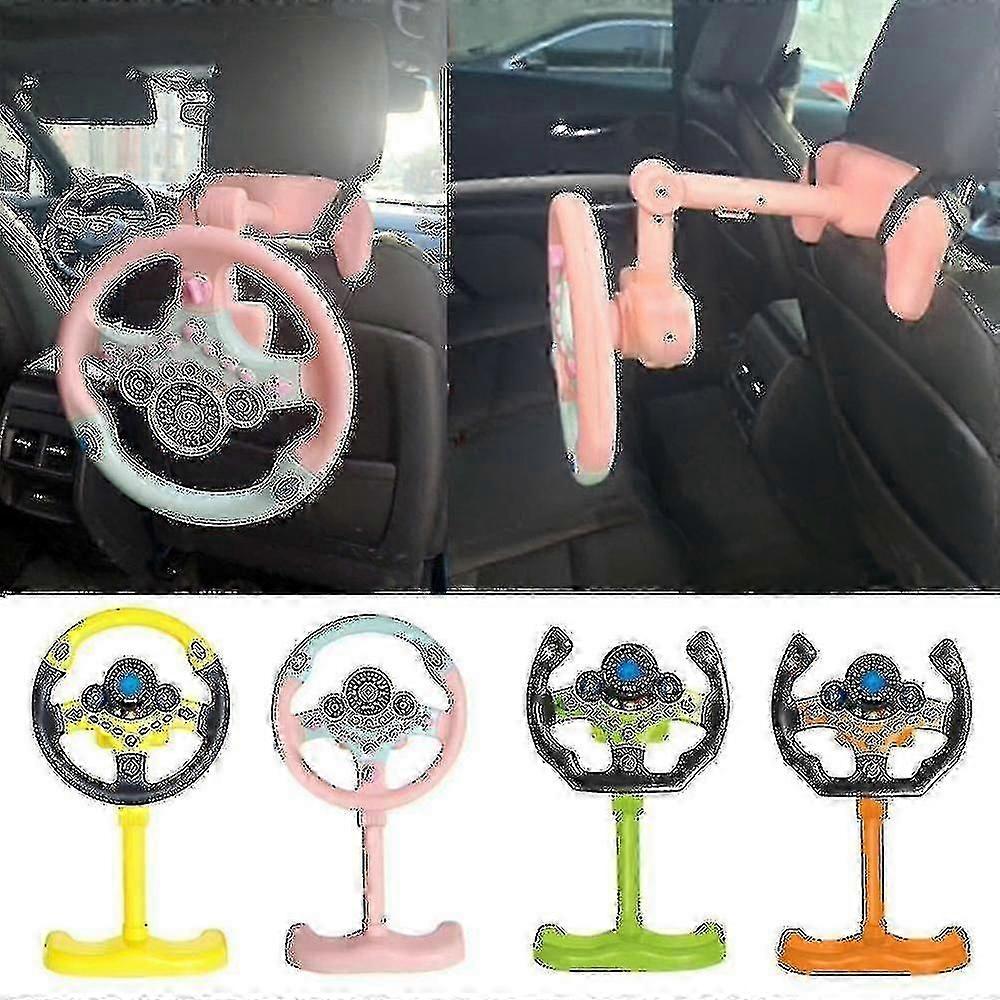 Children's Educational Steering Wheel Toy with Light & Sound Simulation Game