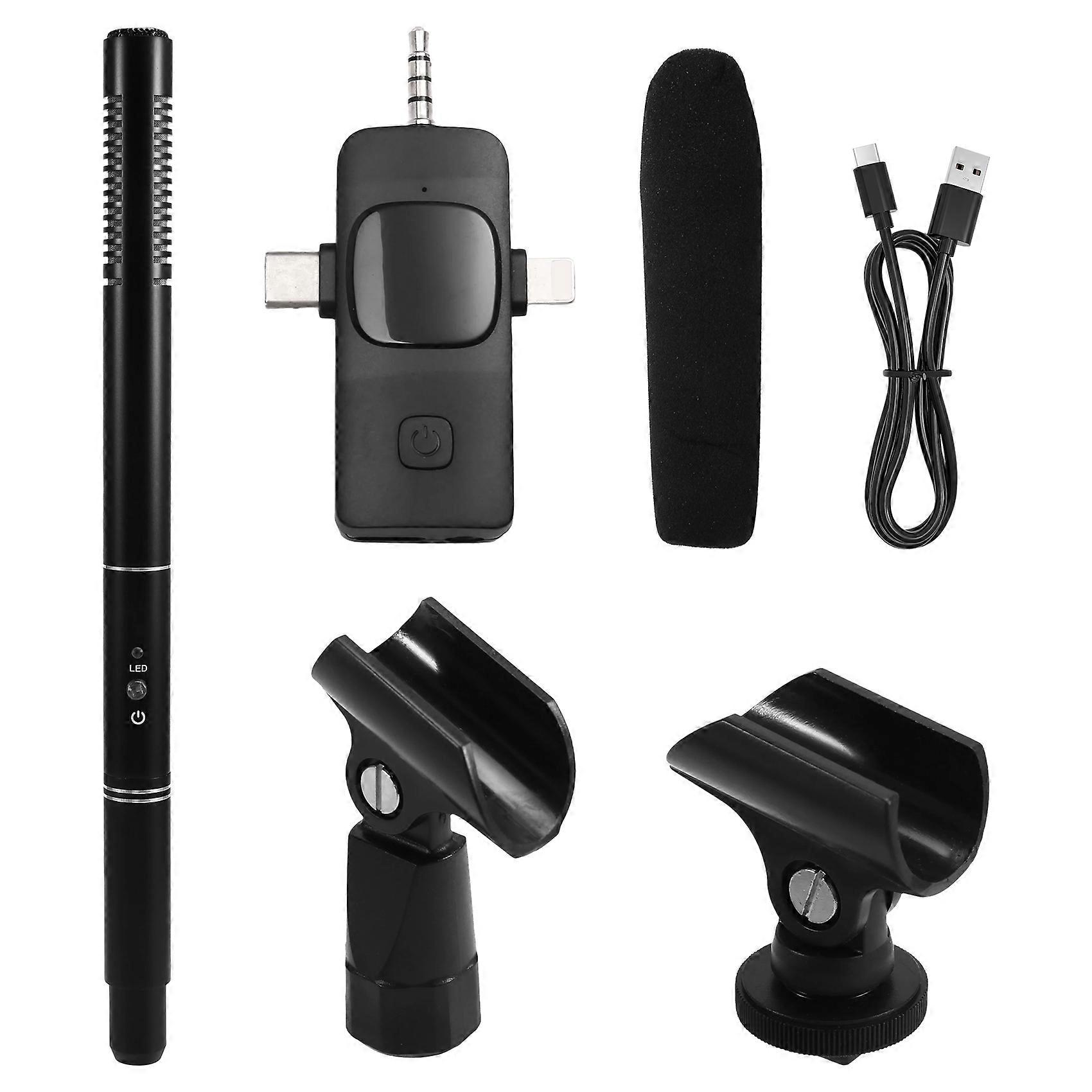 Wireless Interview Microphone Condenser Microphone Handheld Studio Recording Mic Noise Cancel