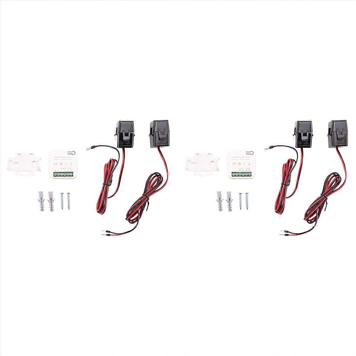 2X Tuya Smart Life WiFi Energy Meter 80A with CT Clamp KWh Power Consumption Monitor Electricity Sta