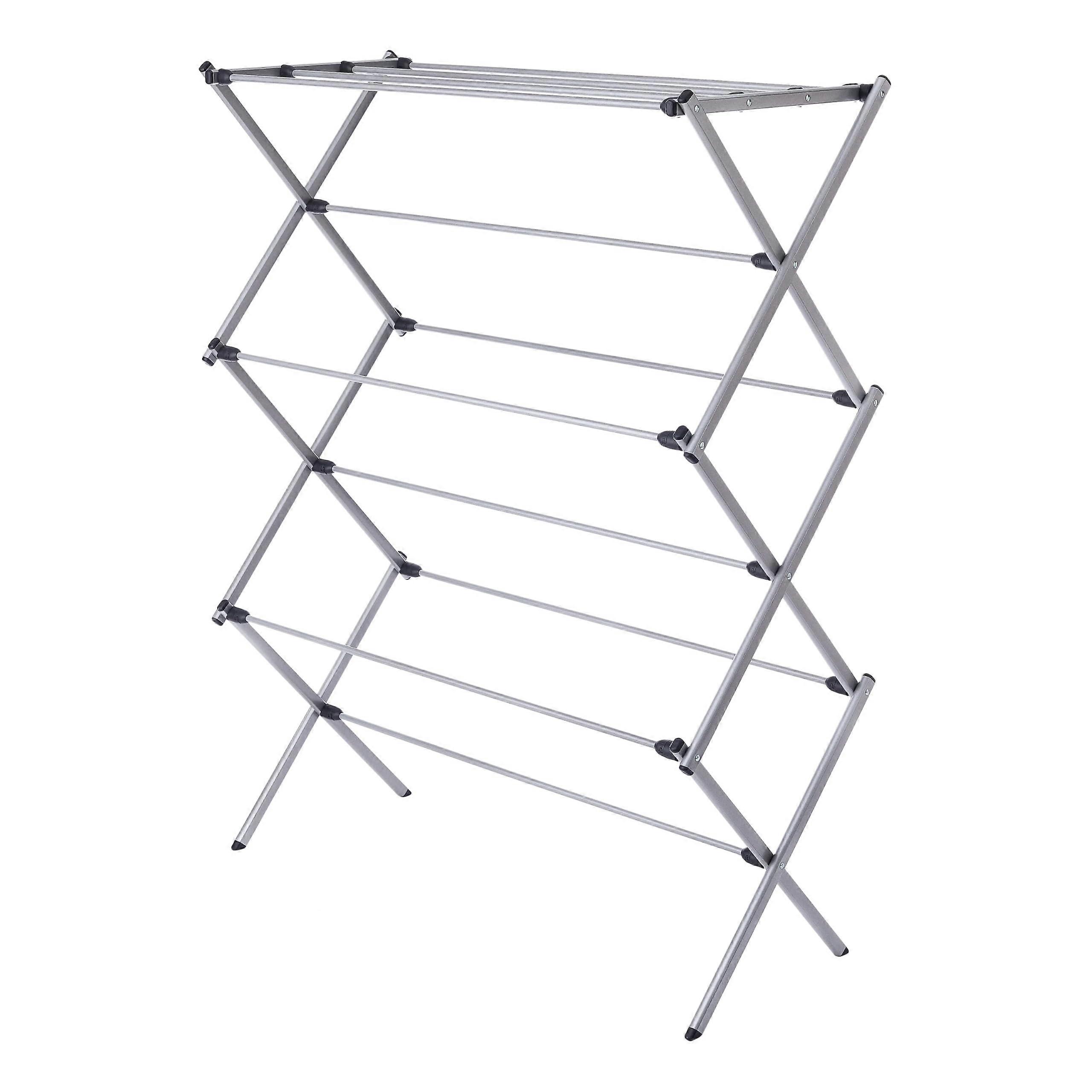 Collapsible Steel Clothes Drying Rack with Large Capacity, Energy Saving for Indoor or Outdoor Use, Silver