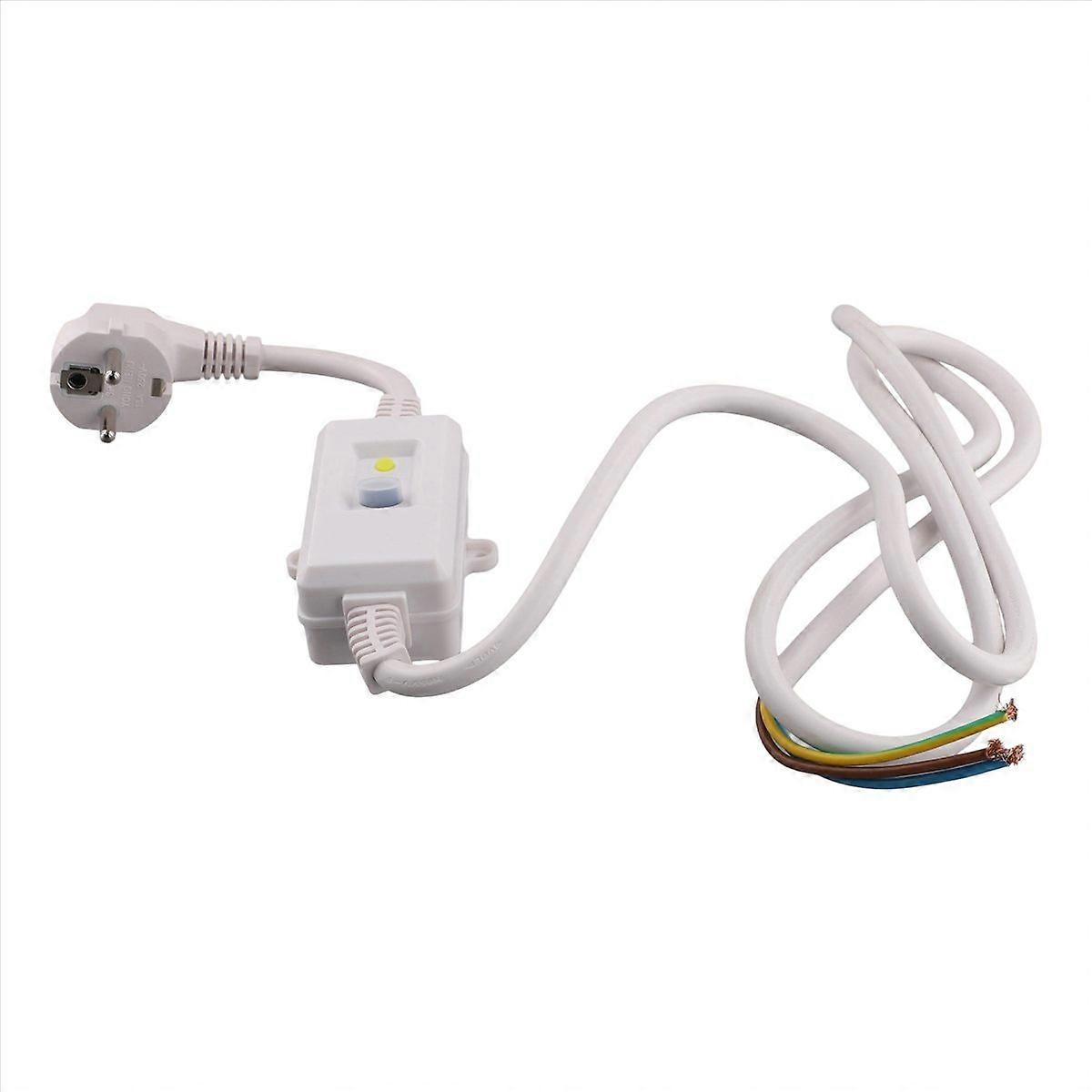 FI Circuit Breaker Socket Residual with Cable, EU Plug White
