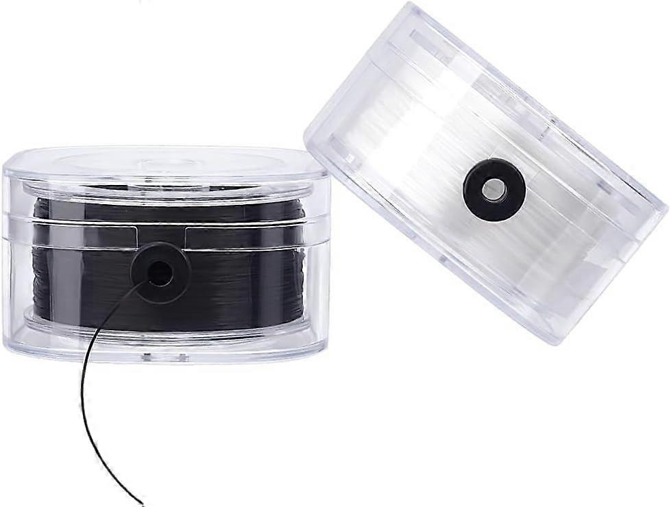 262 Yards Elastic Cord for Bracelets 0.6mm Flat Elastic Thread Stretchy String Black White Stretchy Bracelet Strings Beading Cord with Organizing Case