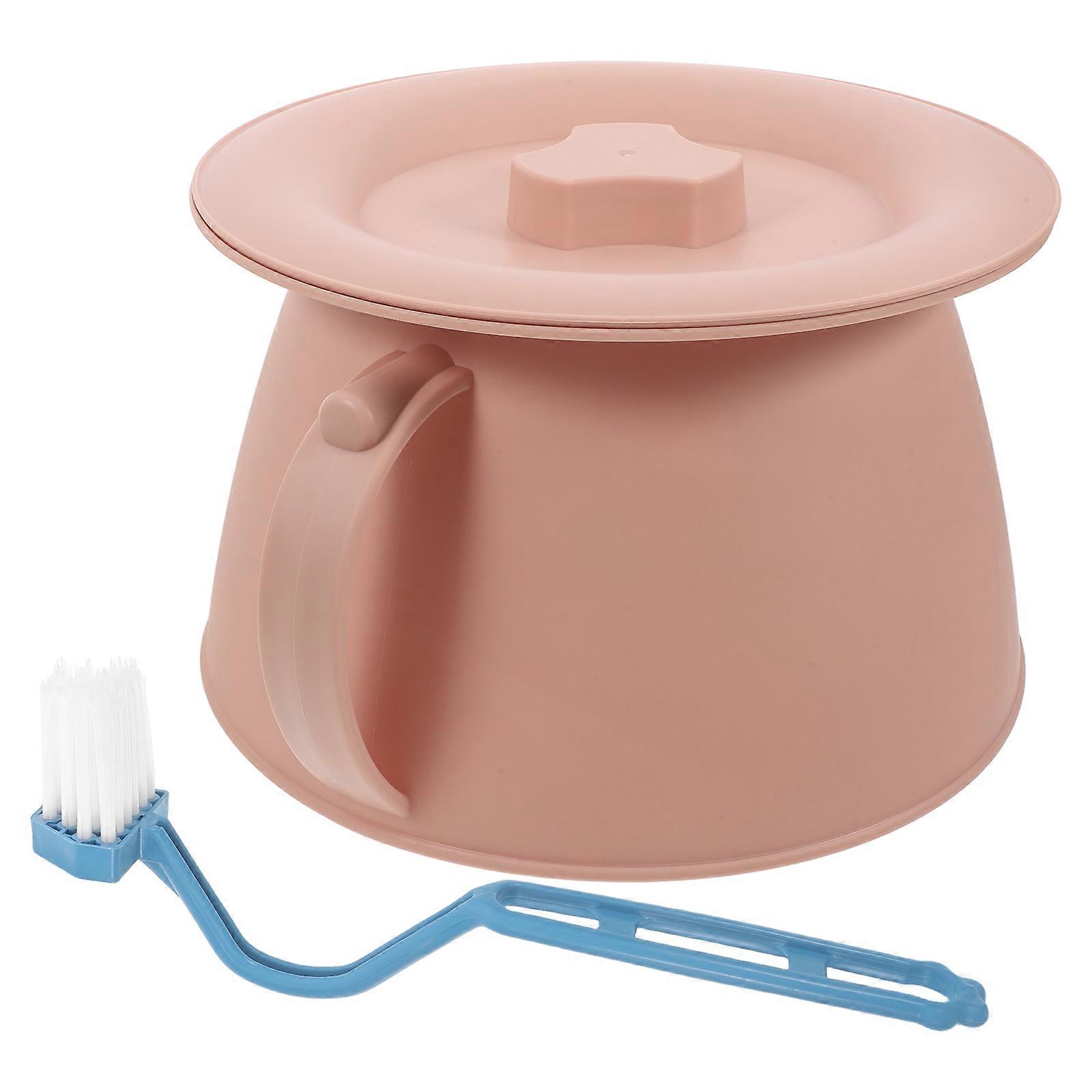Portable Chamber Pot with Lid for Peeing 1Set Durable Plastic Urinal for Adults