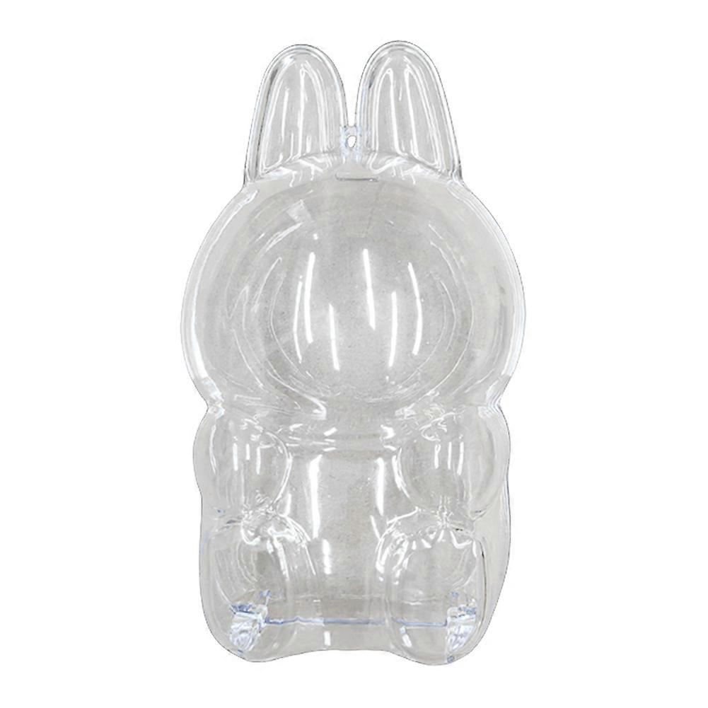 1-10PCS Protect Case for Labubu Transparent Protective Case Acrylic Organizer Box For Labubu V1 V2 Doll Bag with Keychain