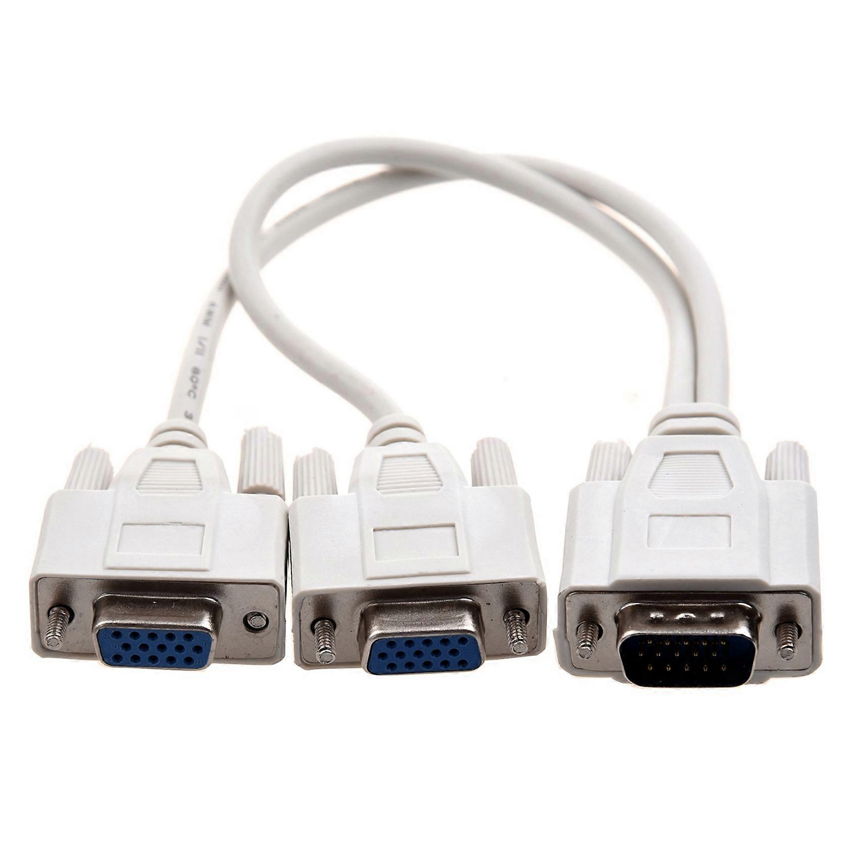 2X 1 PC to 2 MONITORS SPLITTER CABLE for VGA VIDEO