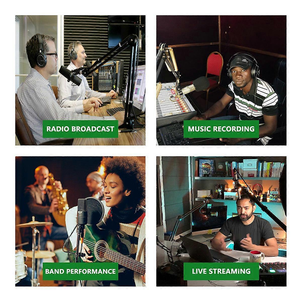 6 Channels Stereo Headphone Amplifier Audio Interface Low Noise Sound Mixer Recording Studio Monitor for Guitar Bass