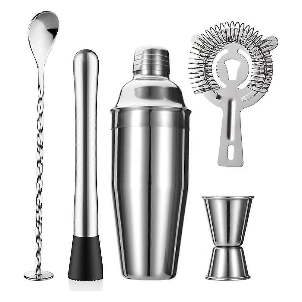 5-Piece Cocktail Shaker Set Shaker Strainer Jigger
