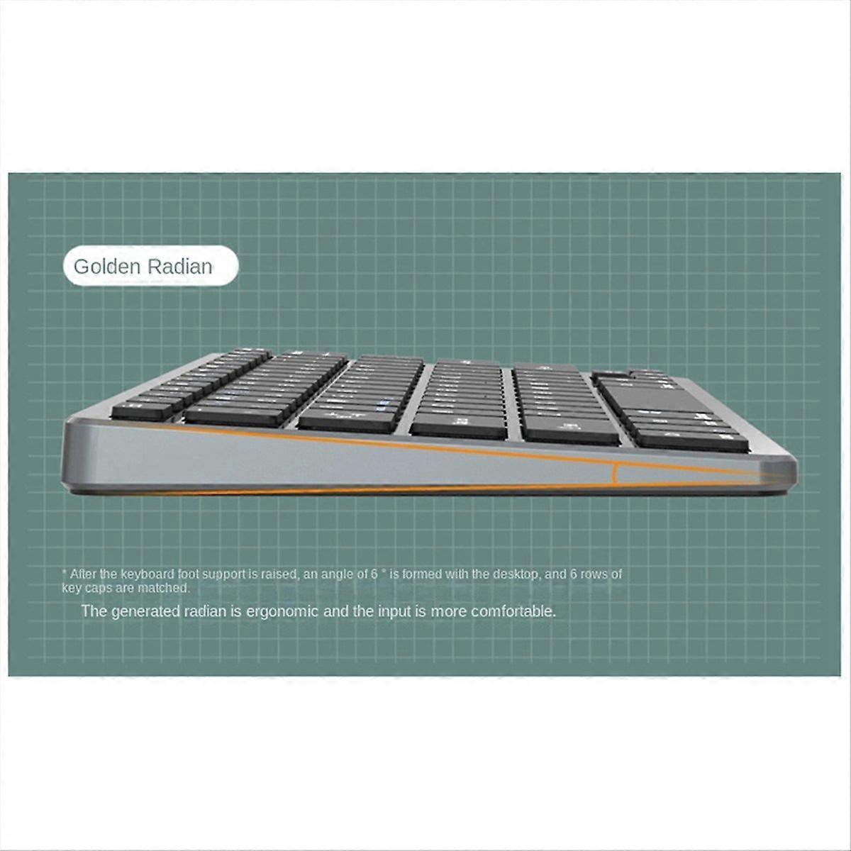 Wireless Keyboard and Mouse Kit for IOS/Android/ Gray