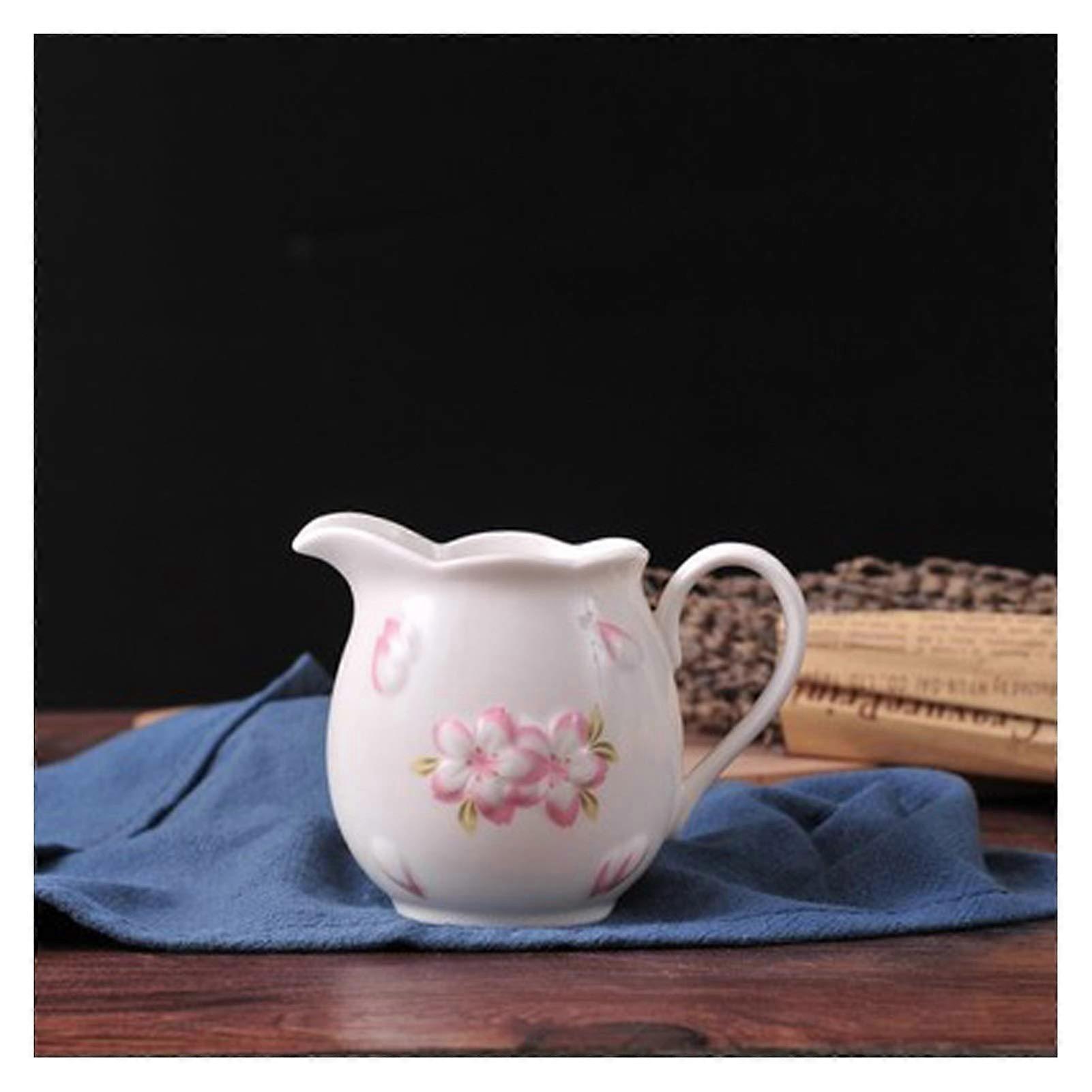 Small White Porcelain Creamer Pitcher 220ml with NoDrip Spout for Coffee, Tea and Sauce