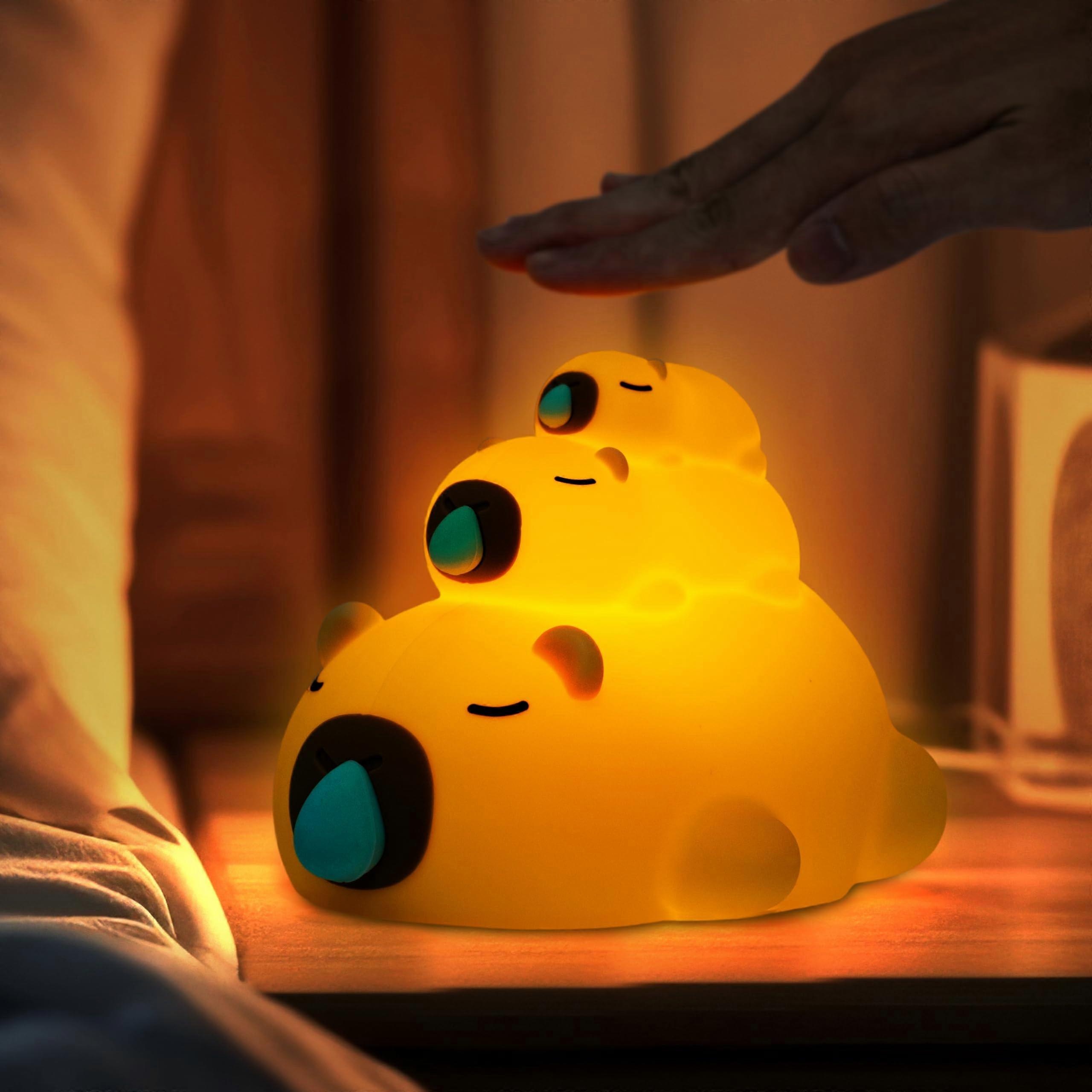 Night Light for Kids  Cute Capybara Silicone Lamp, Touch Dimmable, Rechargeable LED with Timer