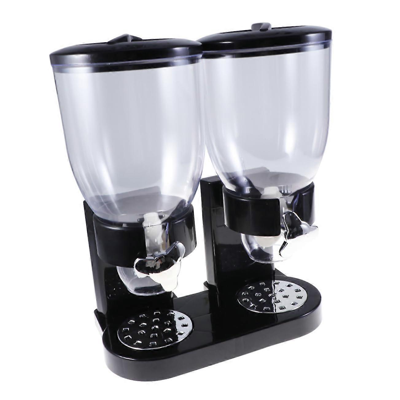 Double Cereal Dispenser with Dual Food Storage and Hygienic Sealing for Kitchen Counter