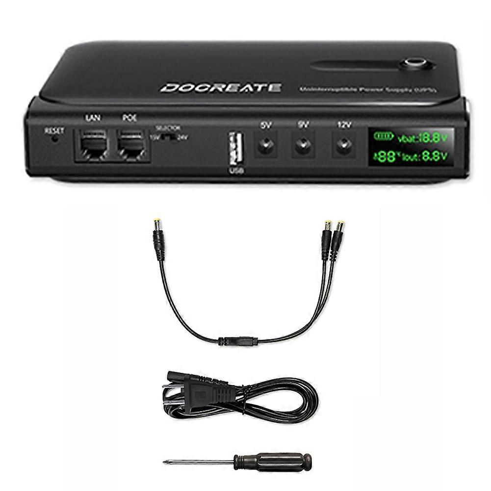 DOCREATE AC85-265V DC1036L Digital Display Router 5V9V12V Fiber Optic Modem Ups Uninterruptible Power Supply US Plug