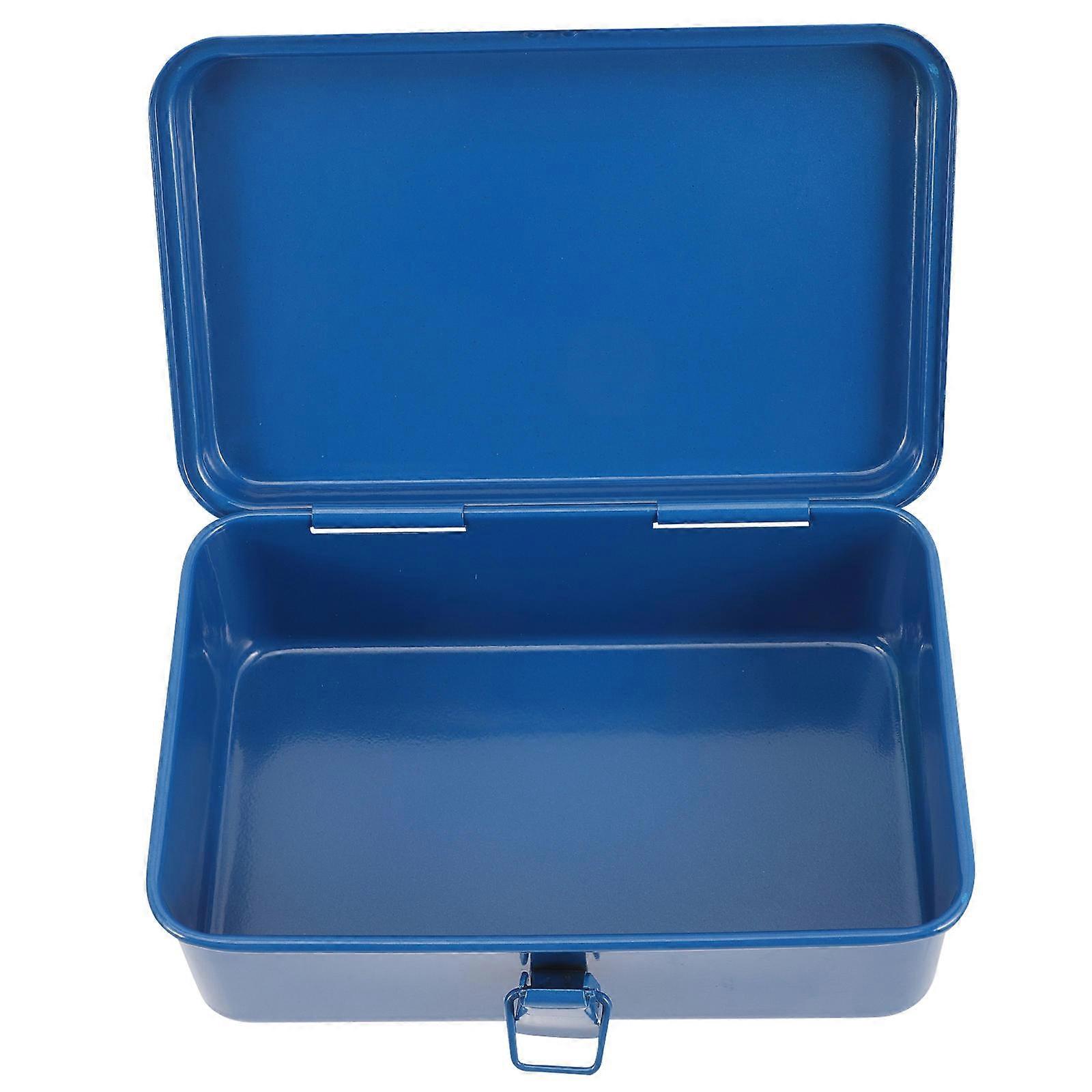 Blue Iron Tool Box Mechanics Tool Storage Box for Repairing 4Pcs