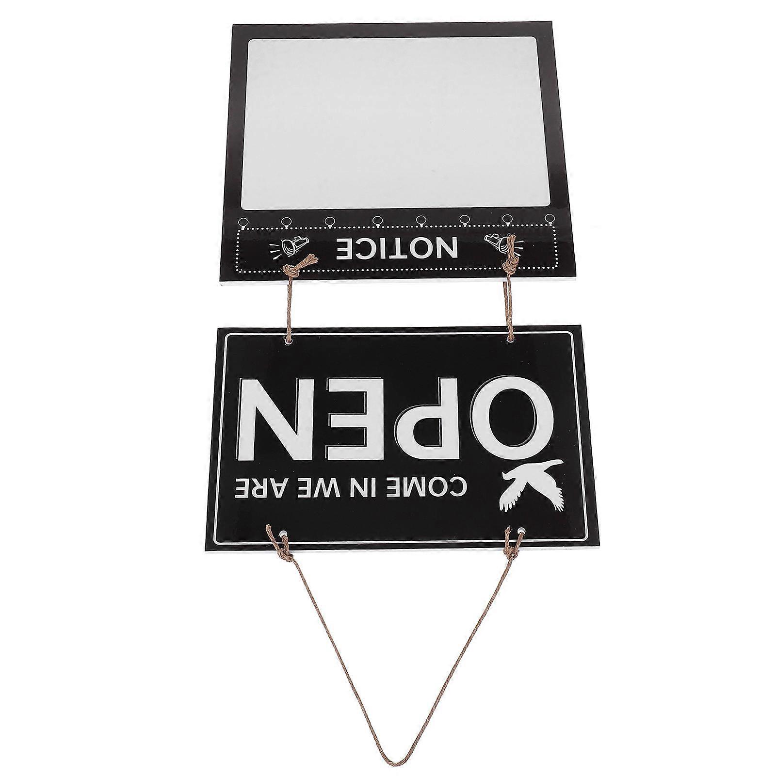 Retro Double Sided Business Sign for Shop Displays with Black Color and Plastic Glass Material 6.5 x 9 inches