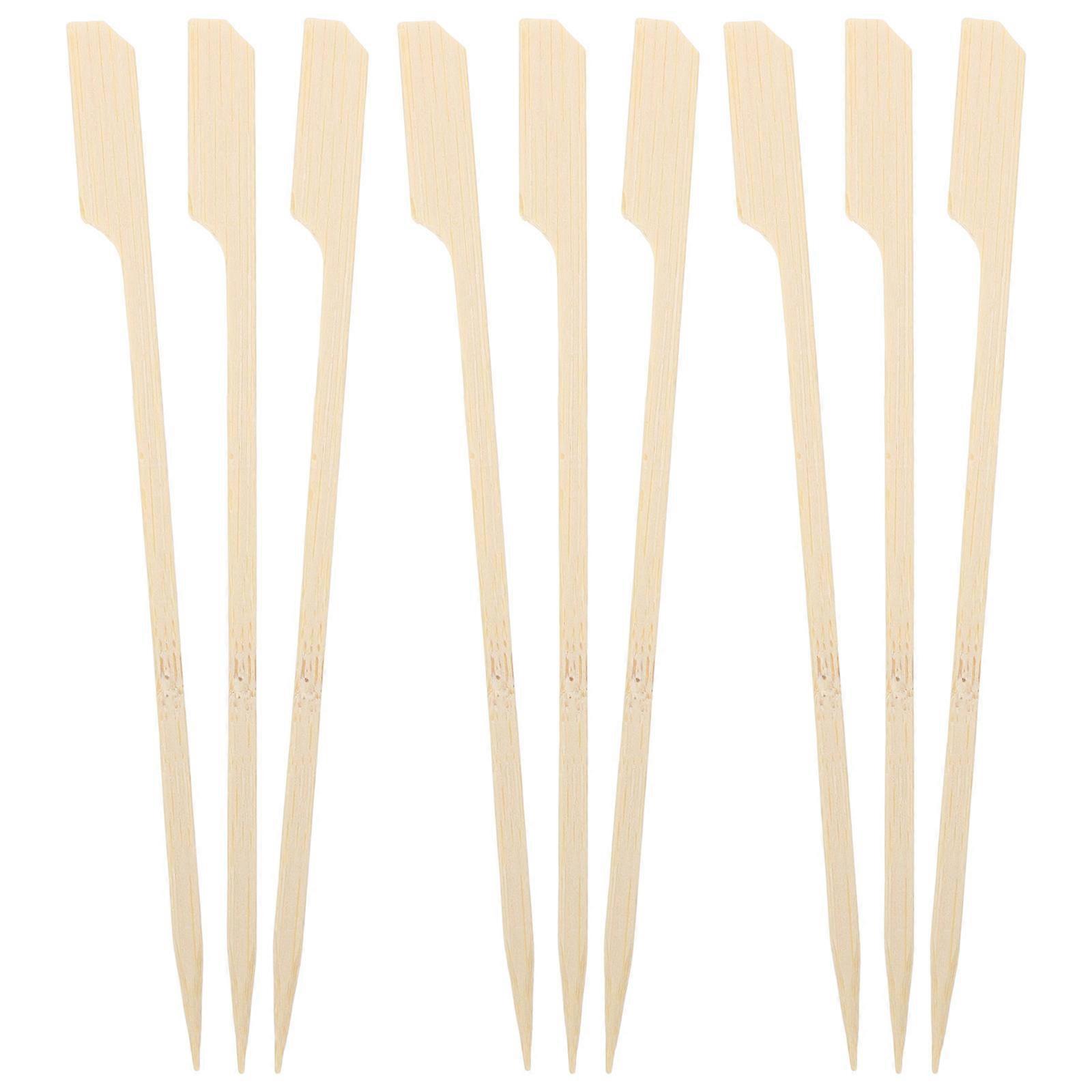Bamboo Skewers for Grilling with Sharp Tip Design and Smooth Surface 100Pcs Khaki Bamboo Sticks for Home Use