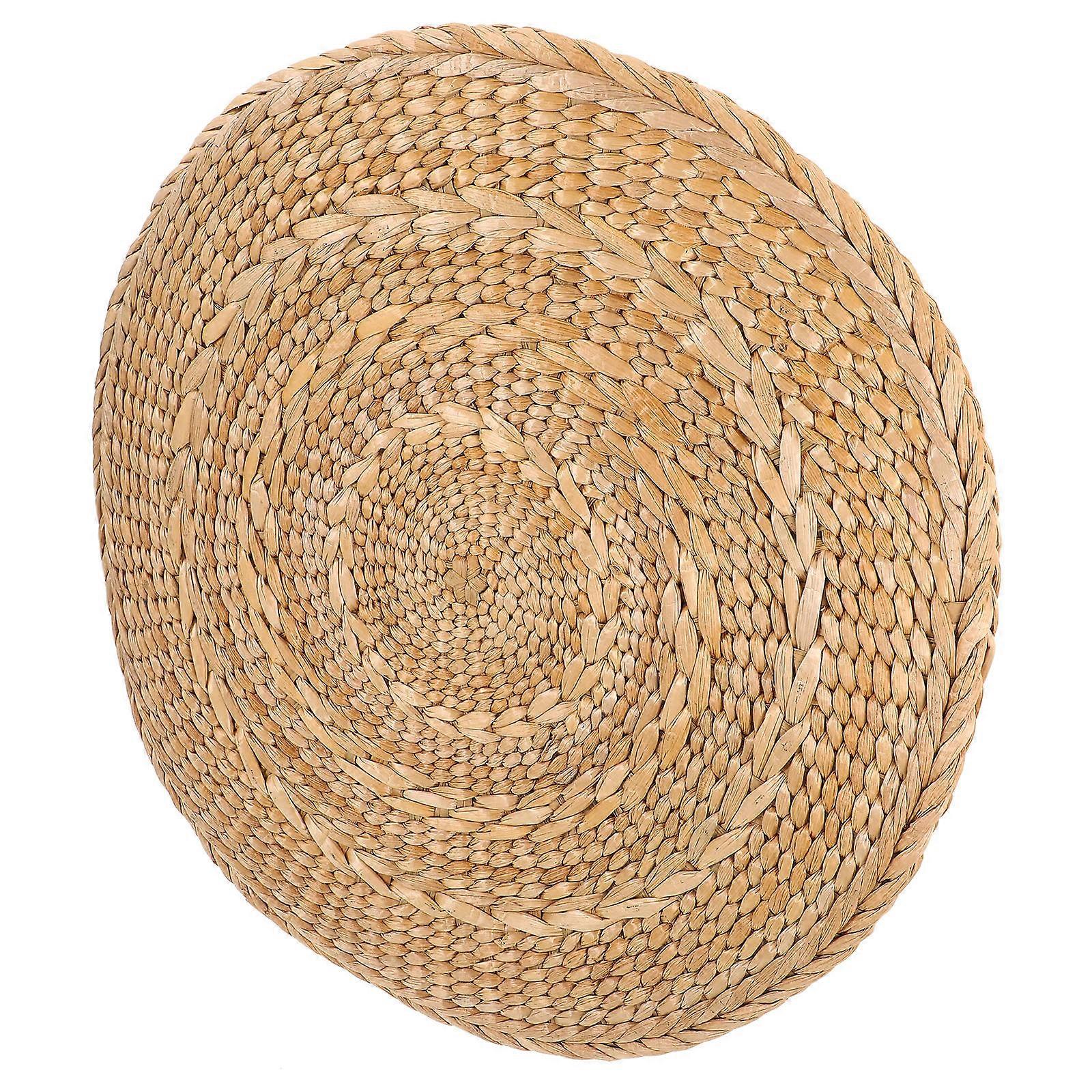 Round Braided Cushion Tatami Seat Cushion for Multi Use 2Pcs