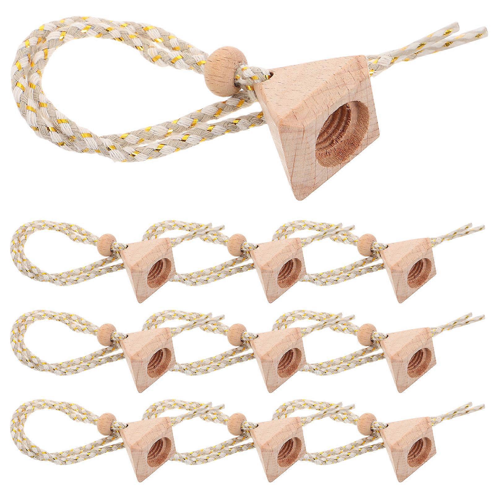 Car Aromatherapy Perfume Bottle Stoppers 10Pcs Wooden Triangle Diffuser Caps