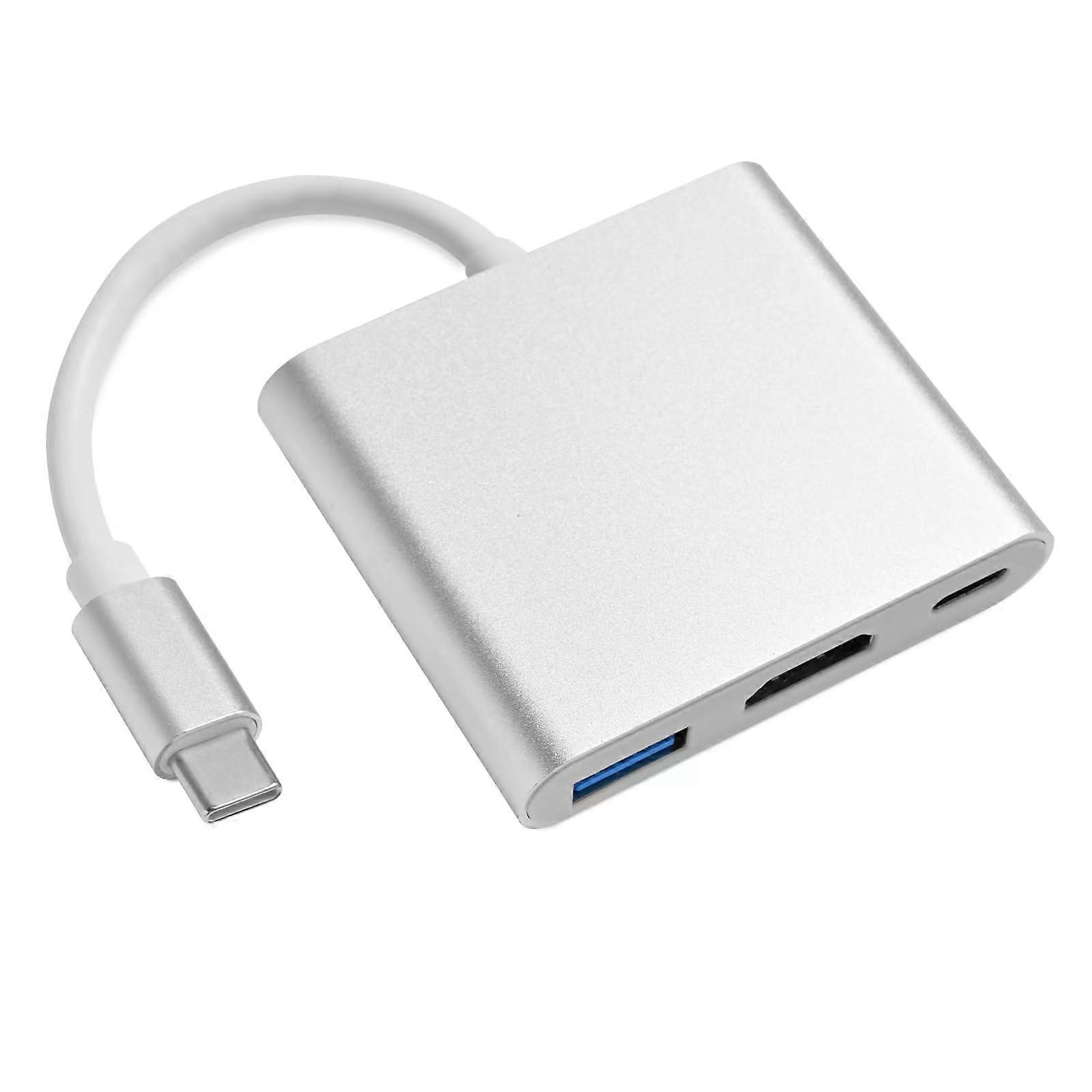 USB C to HDMI 4K Adapter with 100W PD Charging, USB 3.0 Multiport Hub for Laptop, TV and Projector