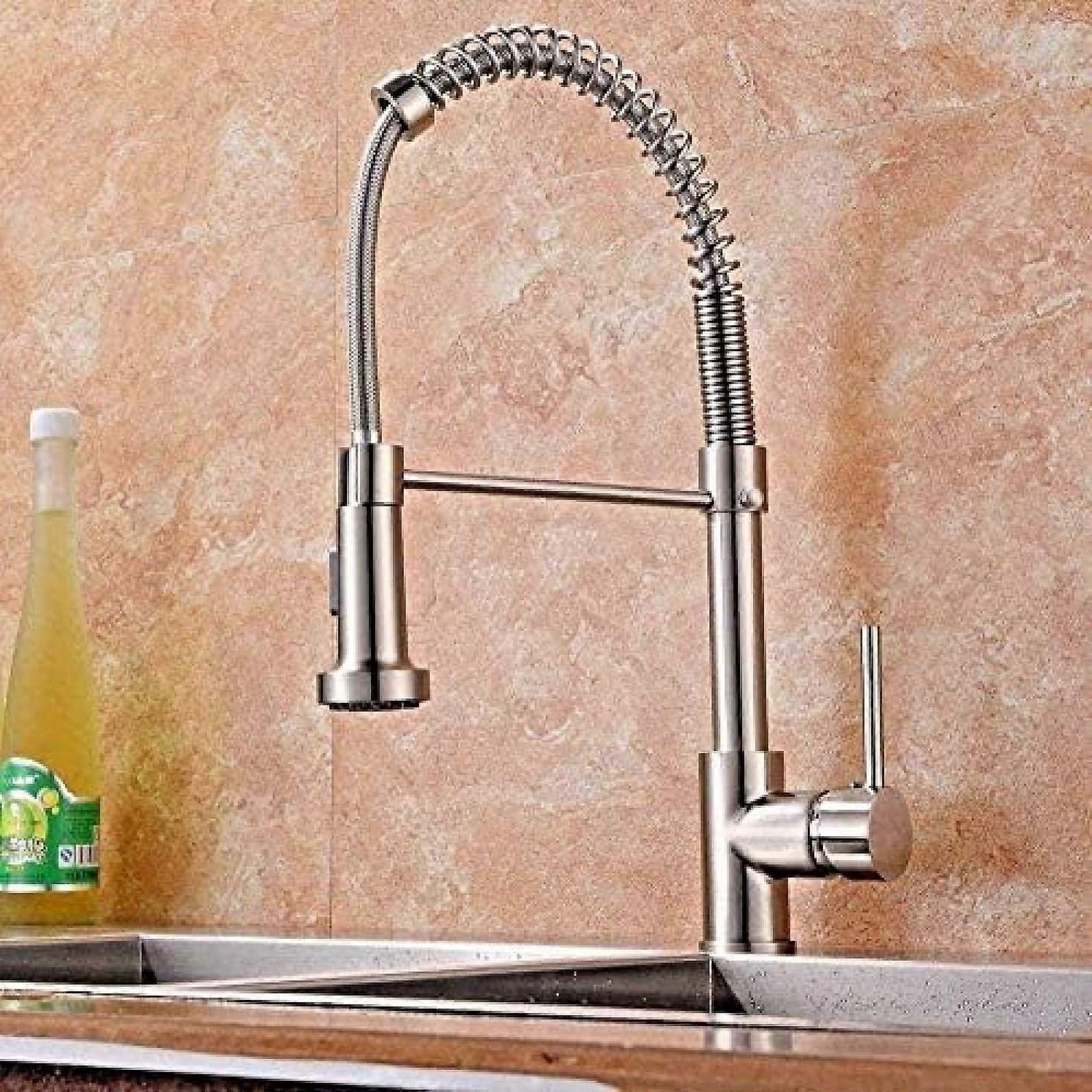 Brass Kitchen Faucet 360 Swivel Pull Out Sprayer Single Handle LeakProof Modern Sink Tap
