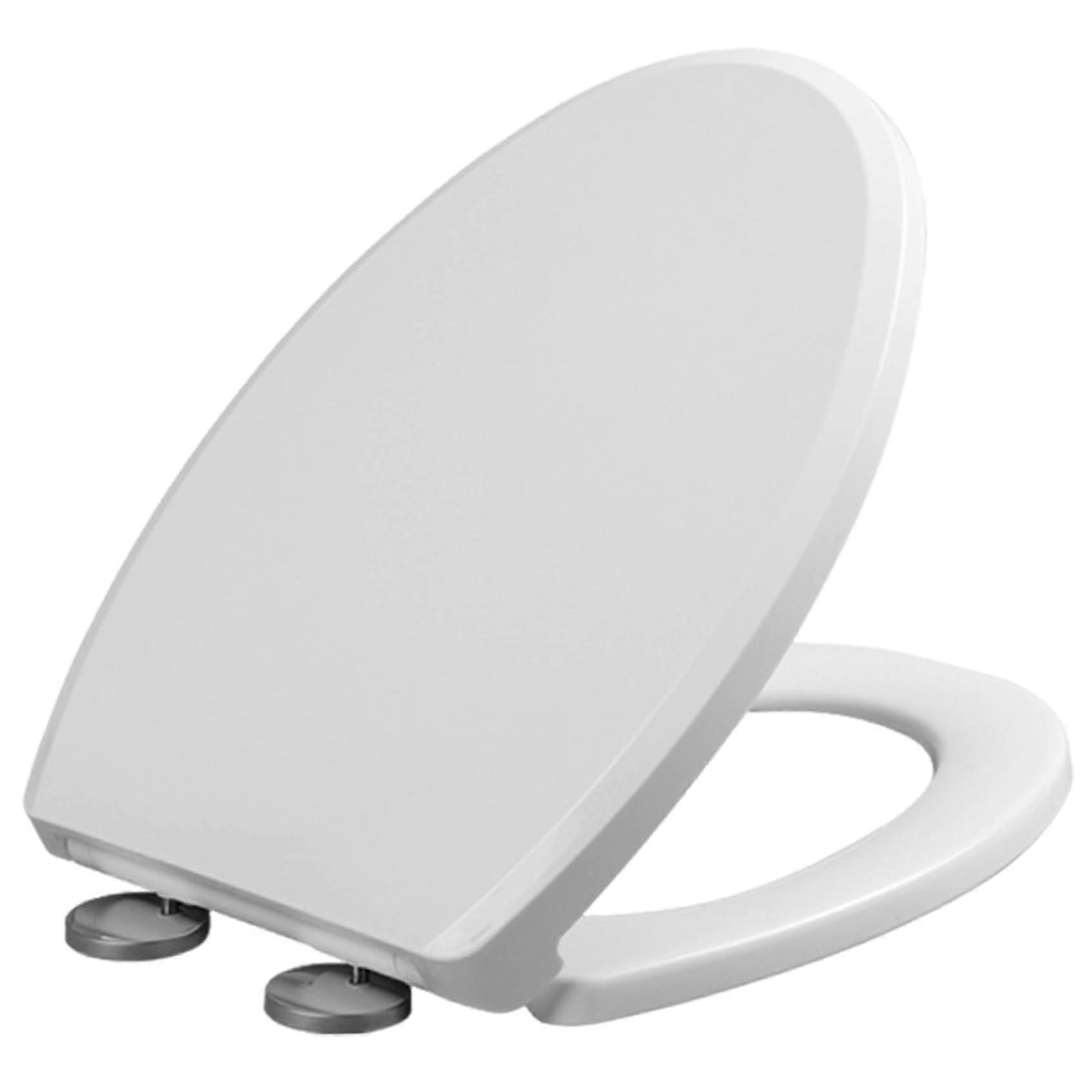 Soft Close White VShape Toilet Seat with Quick Release, Adjustable Hinges, Easy  Install