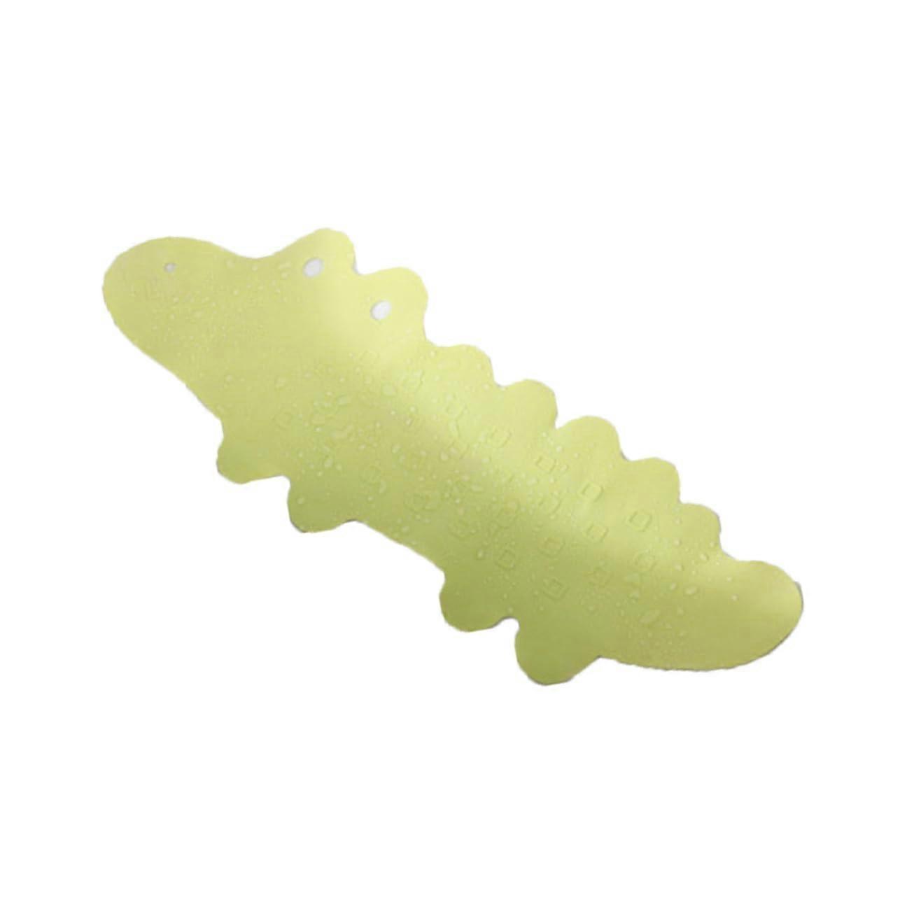 Non Slip Bath Mat for Kids with Cartoon Alligator Design, TPR Safety Grip and Strong Suction Cups