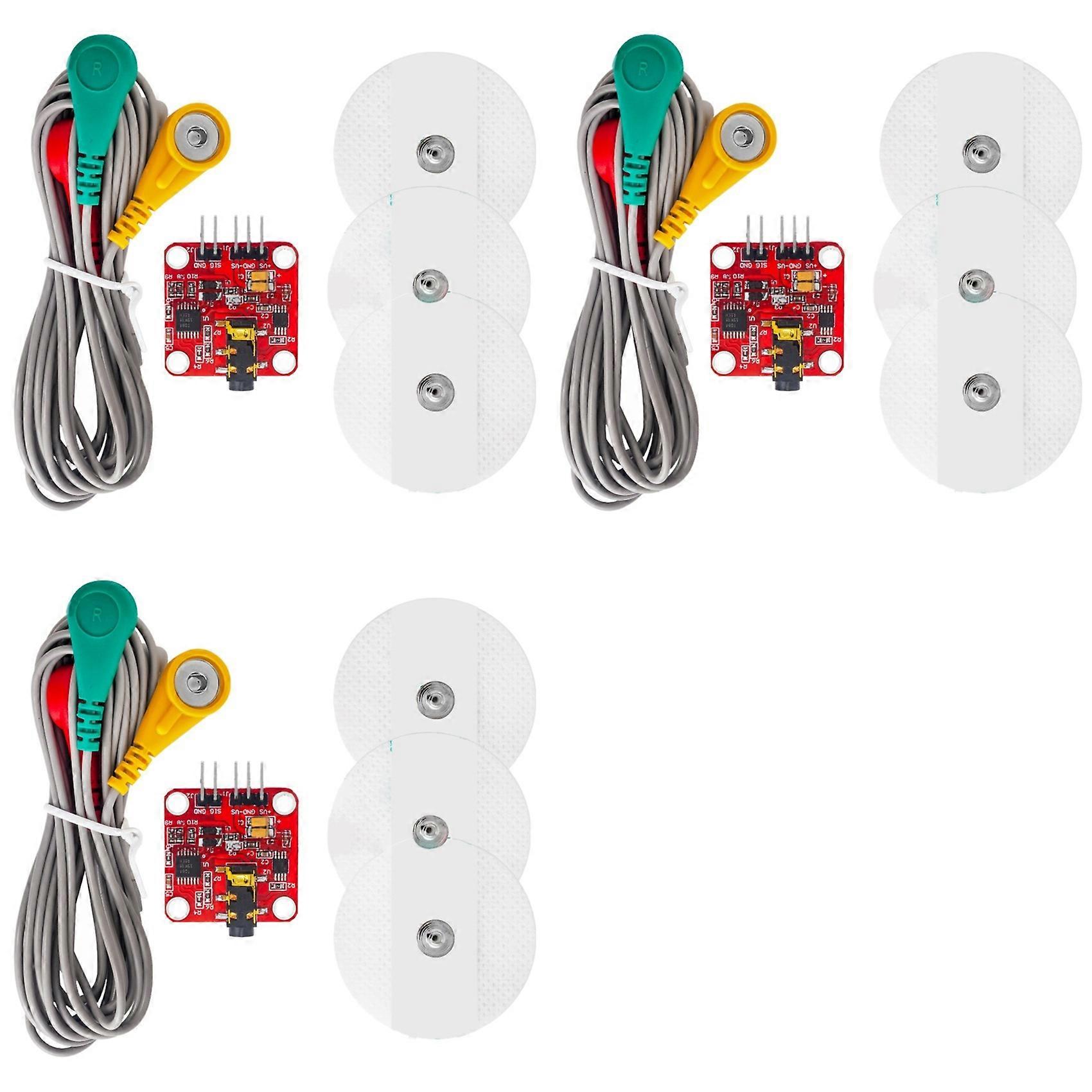 3X Muscle Electrical Sensor Module EMG Signal Collection for Arduino Electronic Development Kit,for Mobile Electronics