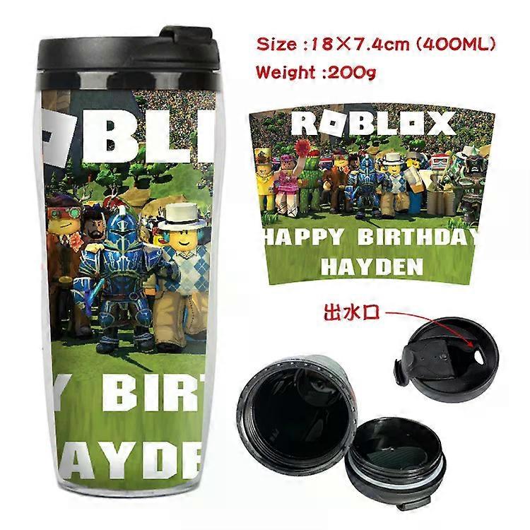 Roblox Animation Creativity Surrounding Water Cup Anime Cute Student Creativity Double-layer Thermal Insulation Plastic Cup