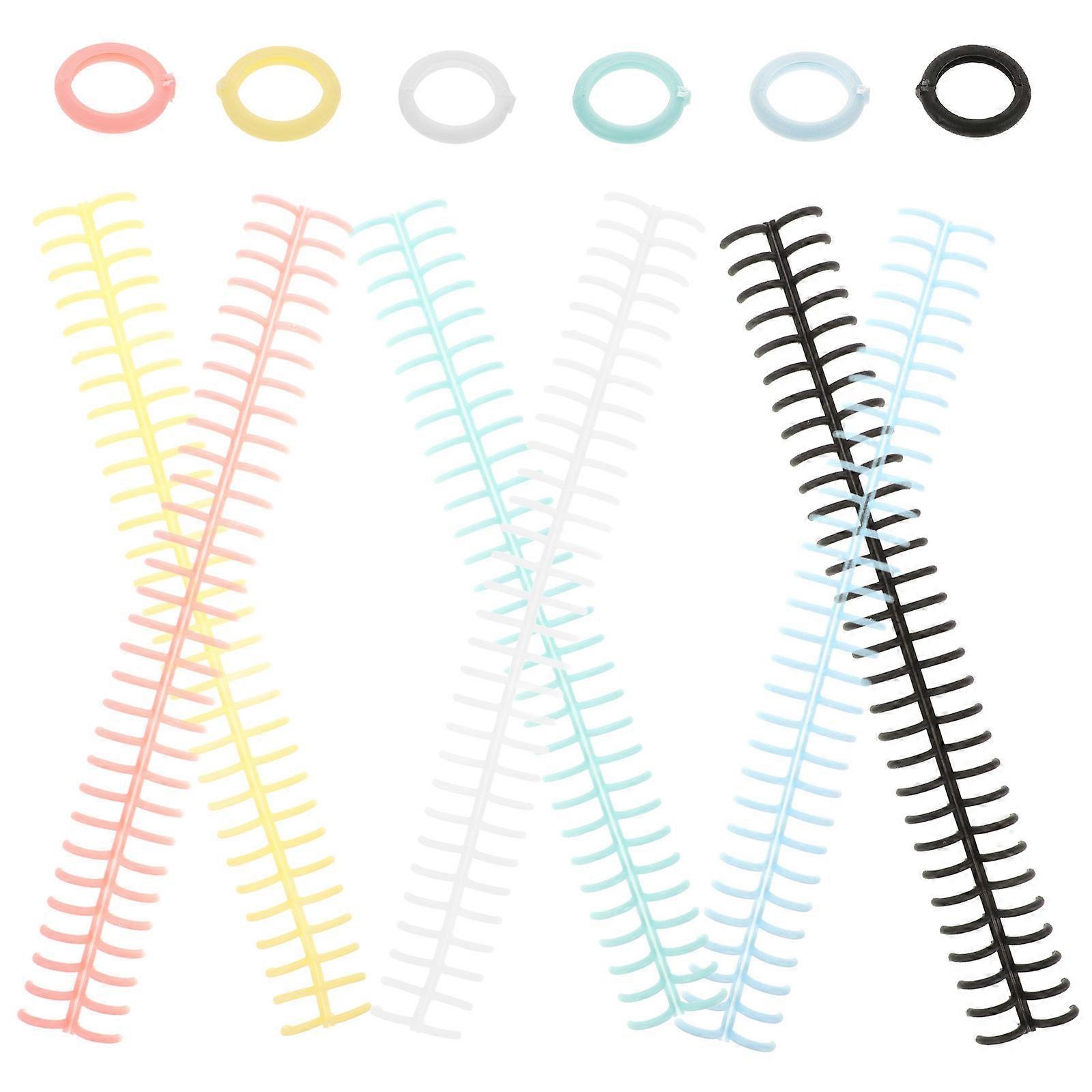 Assorted Color Notebook Binding Rings for DIY Use 6Pcs Plastic Coils