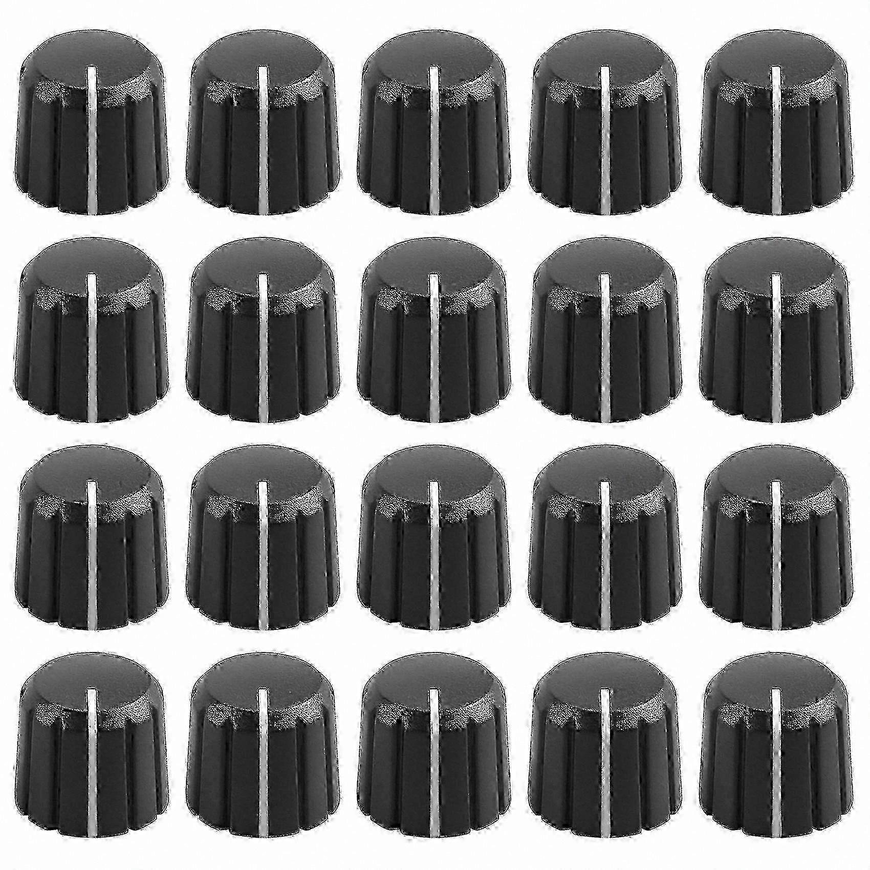 Plastic Knobs, 20-pack 6mm D-shaft, Suitable For Guitar Volume Control