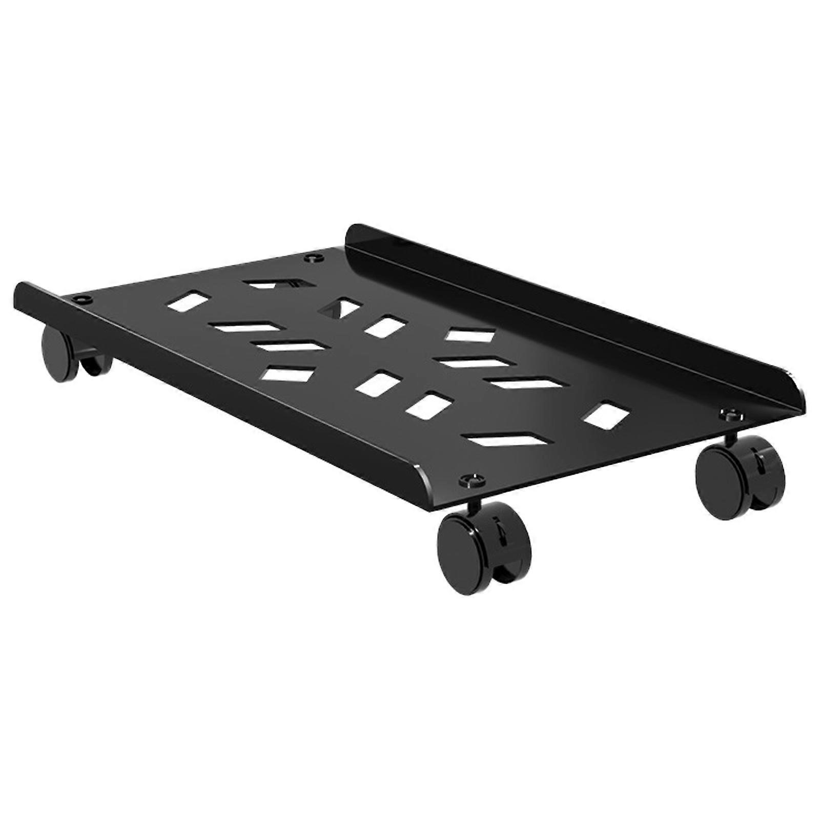 Adjustable Mobile CPU Stand Ventilated Computer Tower Stand PC Tower Stand with 4 Wheel Fit for PC,Under Desk Holder  Black