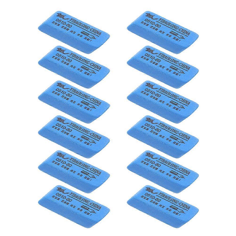 Guitar String Cleaning Eraser Rust Removal Blue 4.00X1.80X0.80cm Polishing 12Pcs