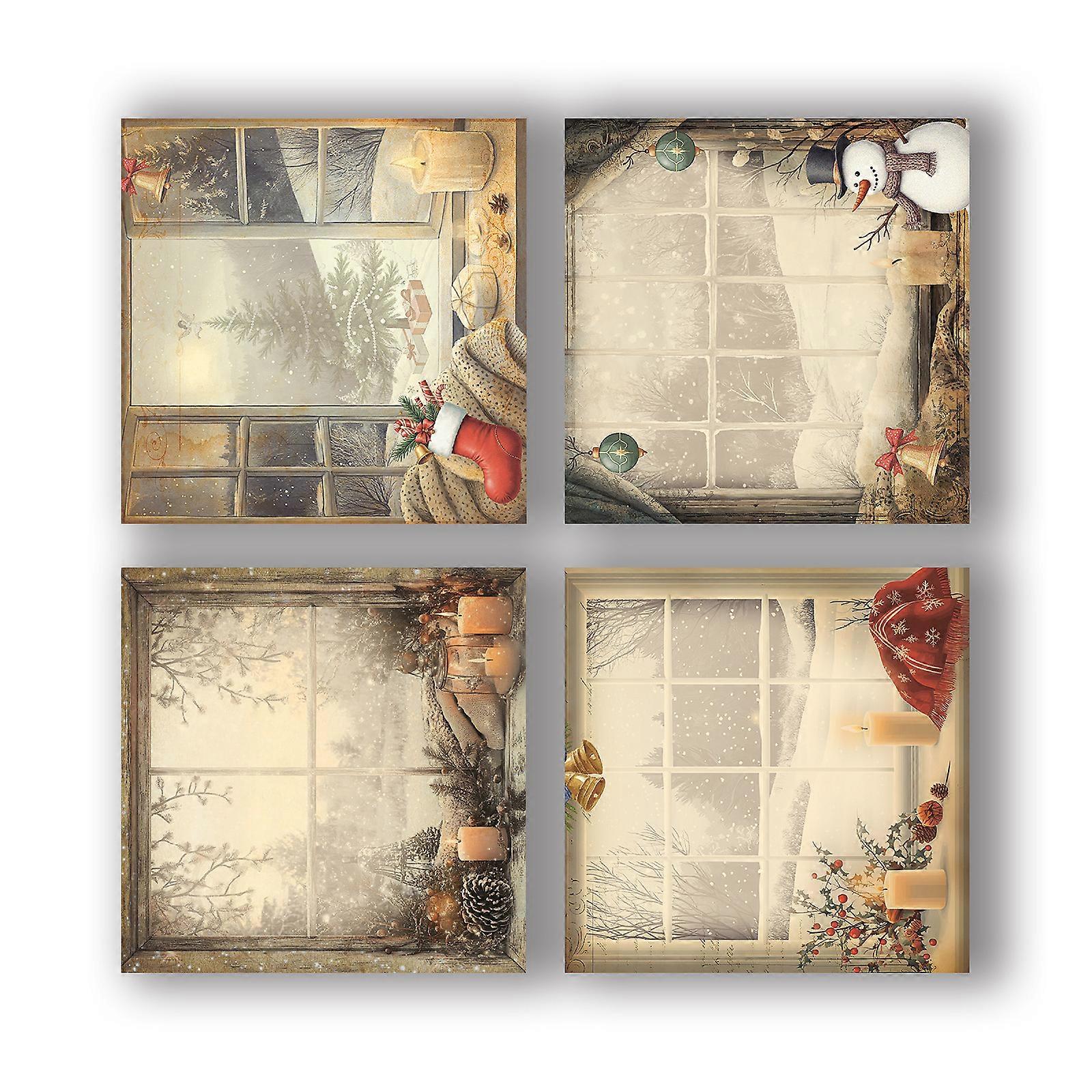 Multipurpose Christmas Pattern Theme Design Adhesive Stick Note Christmas Selves Stick Write Sheets for Office School Multicolor